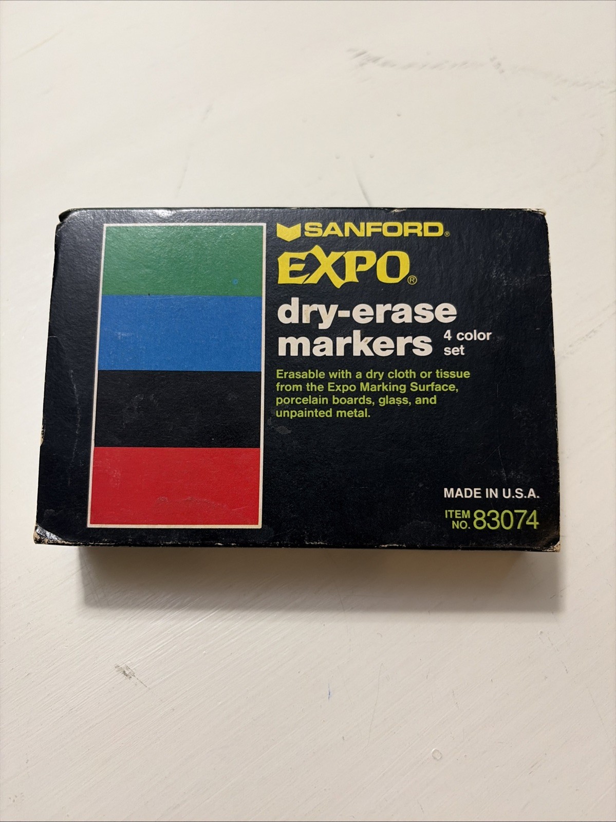 Vintage Expo Dry Erase Sanford Markers Set Chisel Tip #83074 USA 4 Colors Smelly