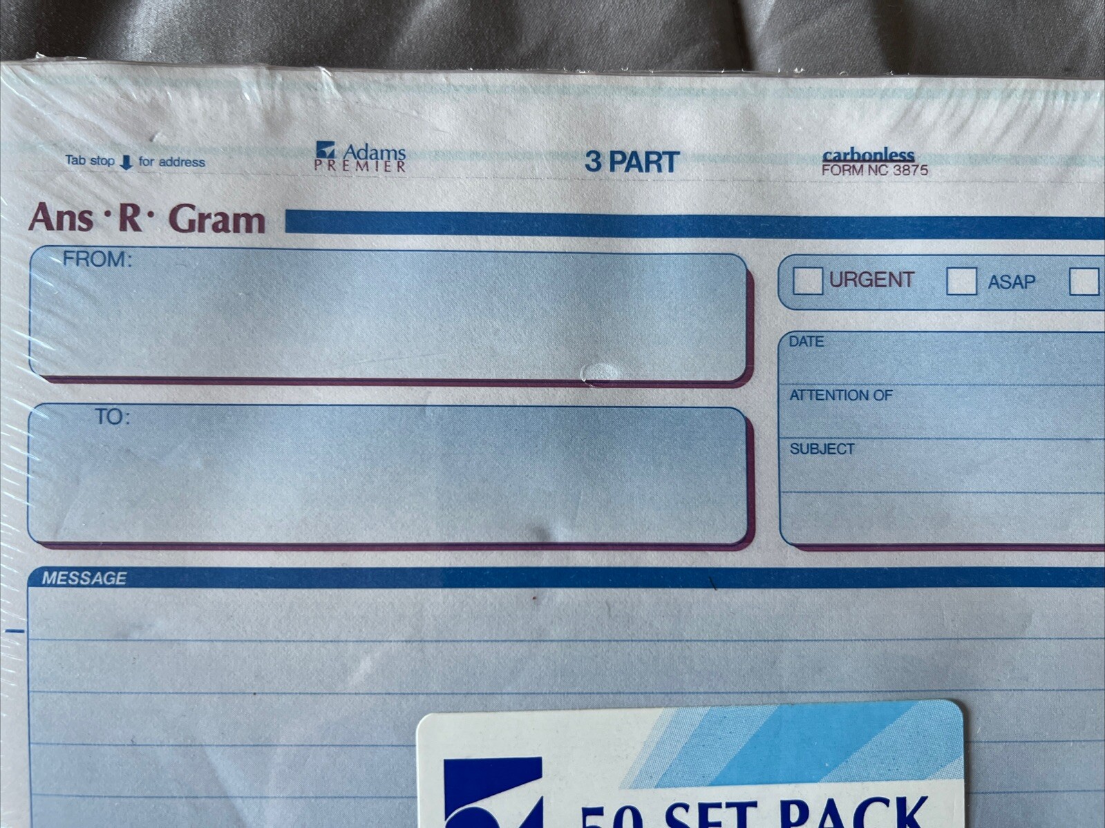 ANS-R-Gram 3-Part Carbonless 8.5″L x 7.4″W 50 Forms Factory Sealed Unused