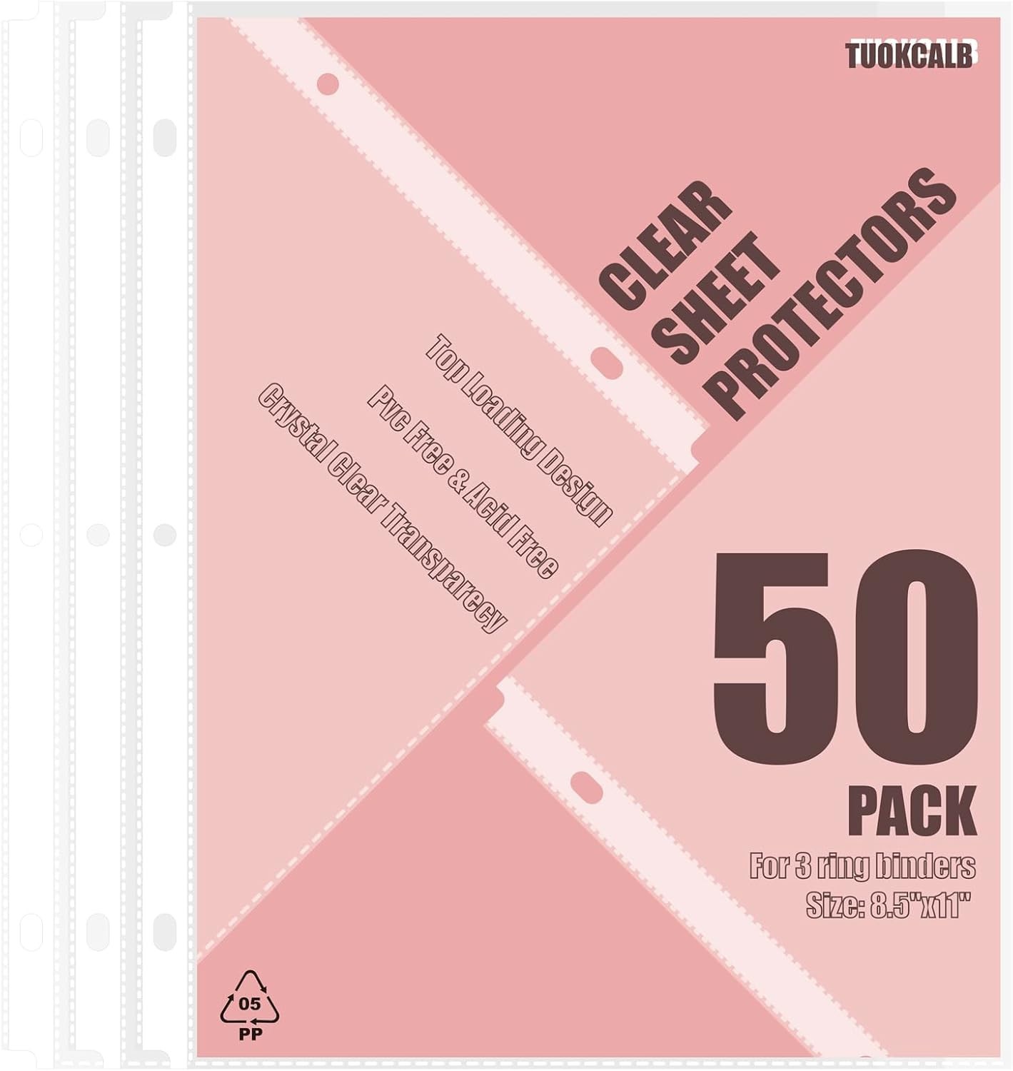 Durable Acid-Free Polypropylene Document Protectors – 50 Pack for Organizing