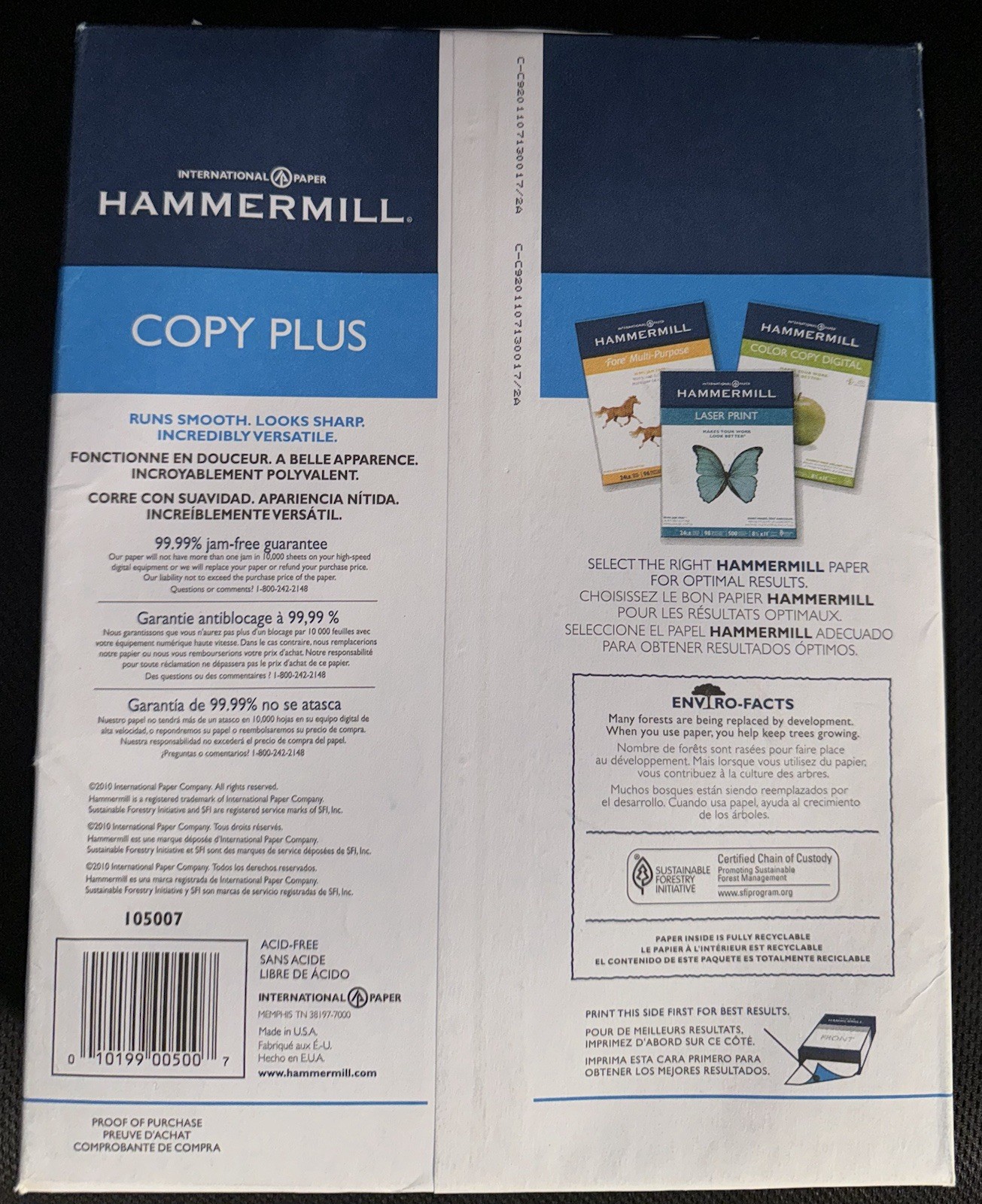 Hammermill Paper 1 Ream: Copy Print 20 lb 92 B. 500 Sheets 216 x279 mm 8.5 x 11