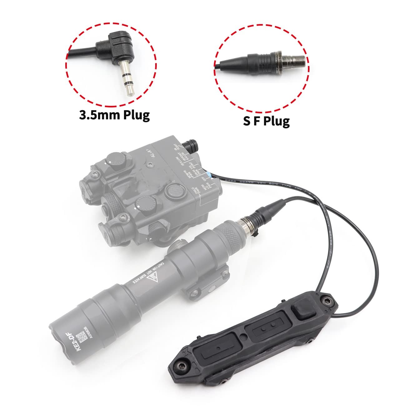 Dual Remote Pressure Switch Assembly for M Series Scout Light Black-3.5 Plug