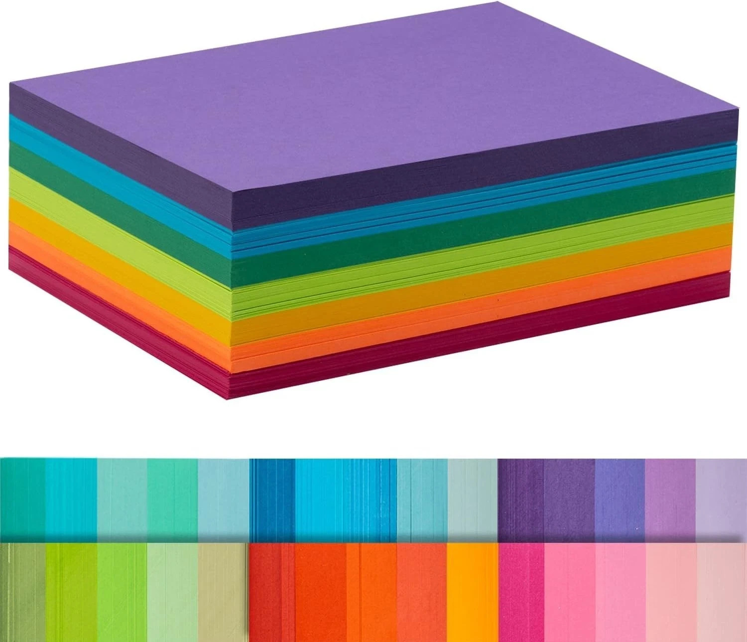 210-Count 4×6 inch Rainbow Colored Heavyweight Index Cards 7 Colors Set