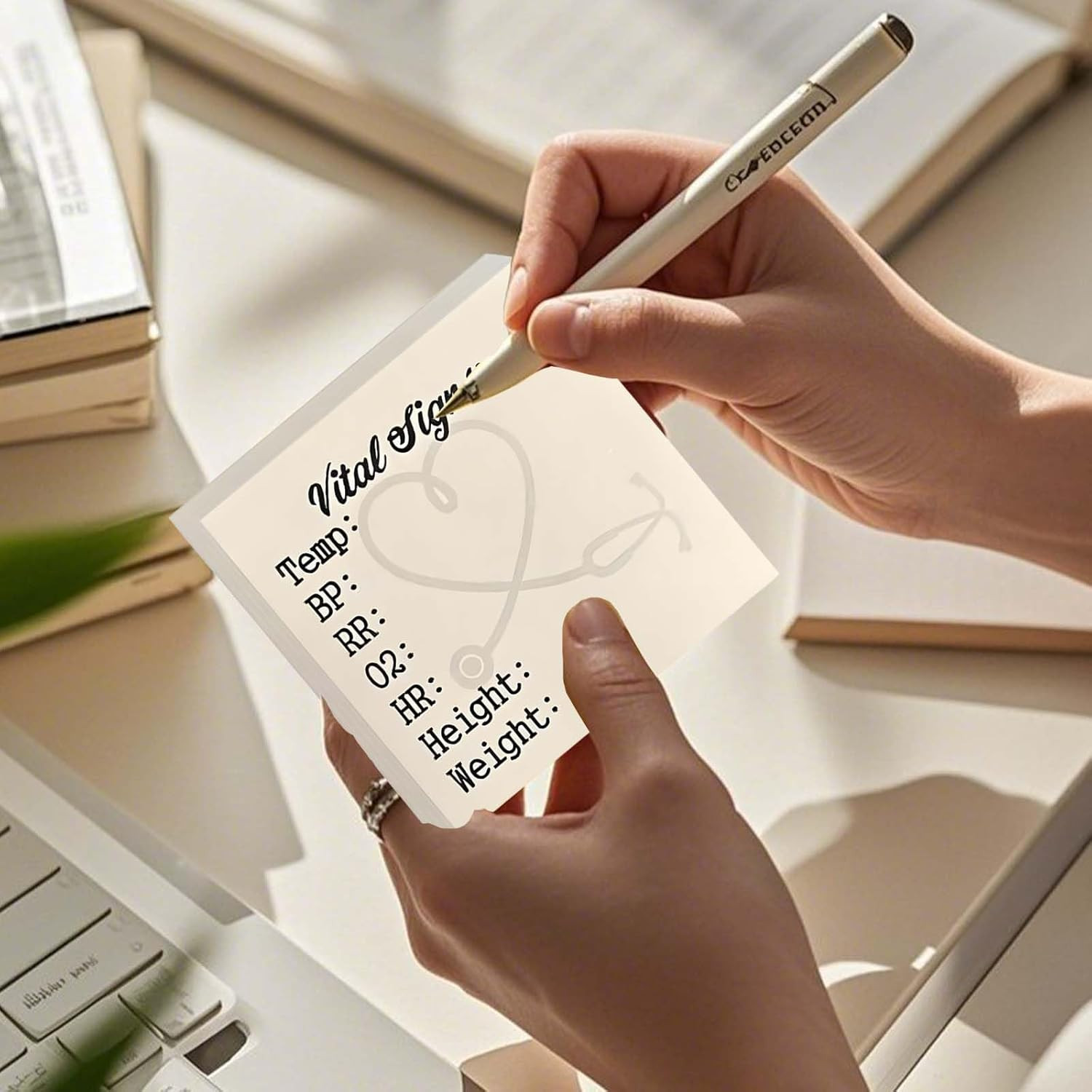 Nurse Vital Signs Sticky Notes – Pocket Health Monitoring Notepad, 2 Pack