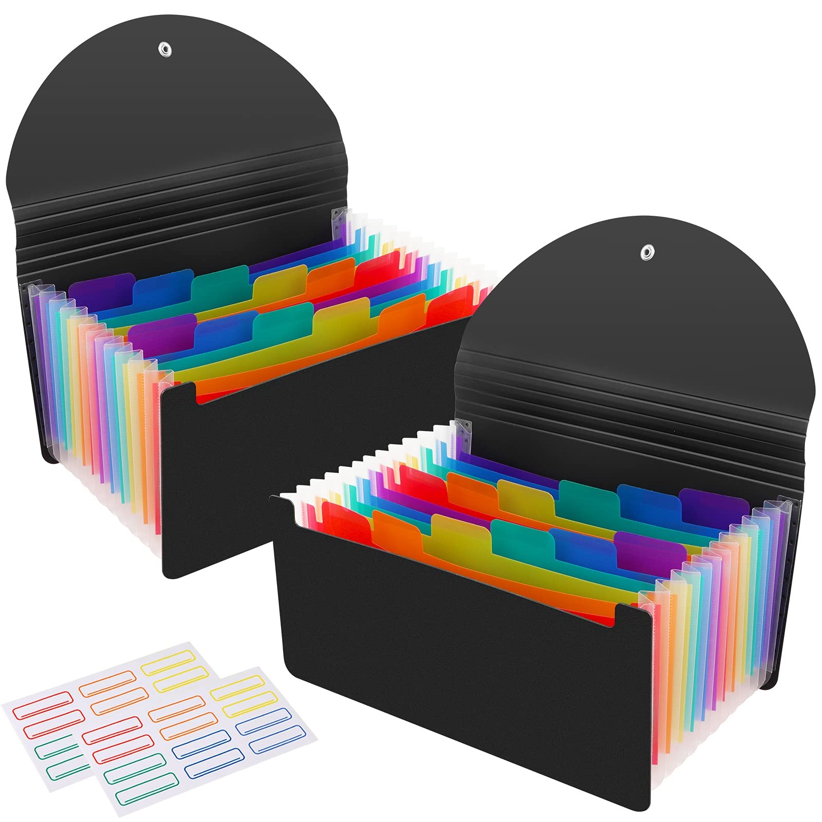2 Pack 13 Pockets A6 Mini A6, Invoices, Coupons, Tickets, Banknotes, Black