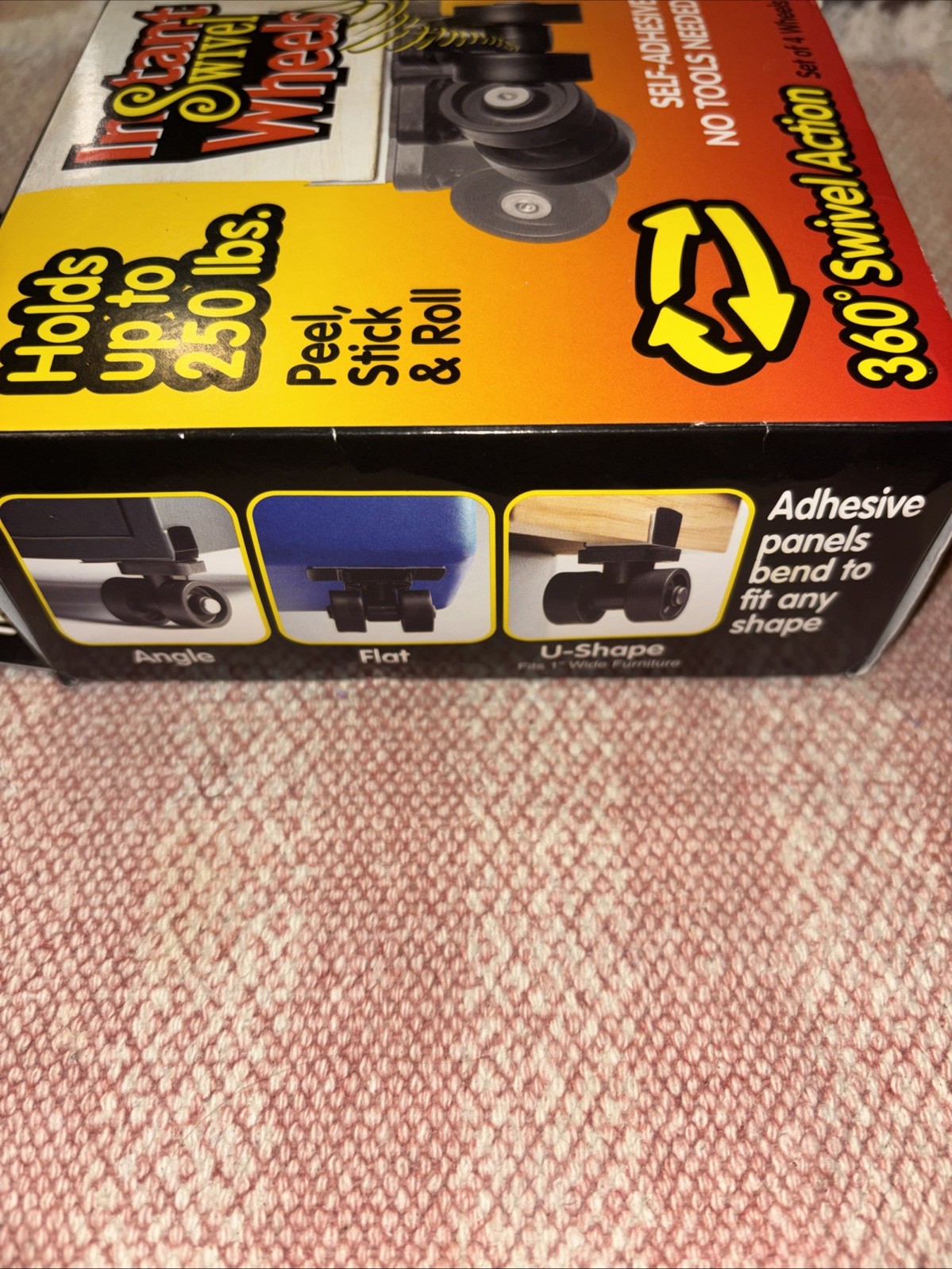 RollArounds Instant Wheels 4/Set Self Adhesive Wheels Peel Stick And Roll