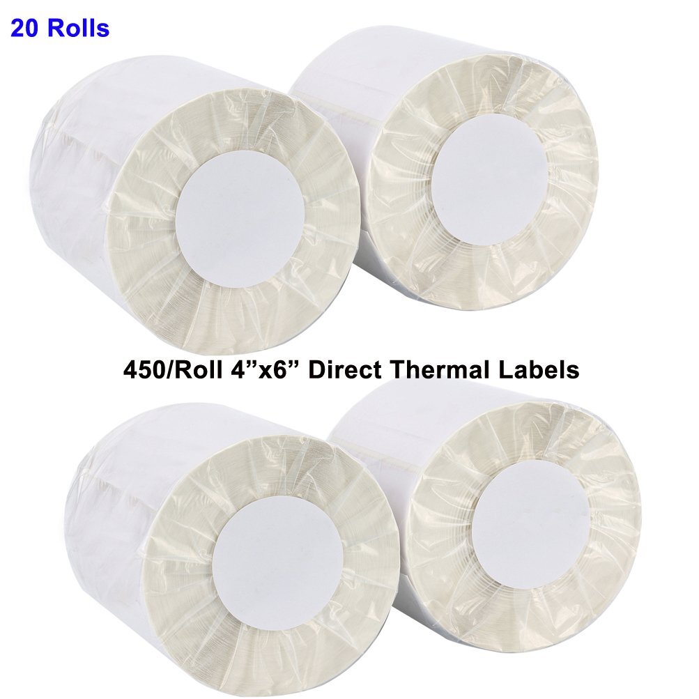 20 Rolls 450/Roll 4×6 Direct Thermal Labels For Zebra Eltron 2844 Free Shipping