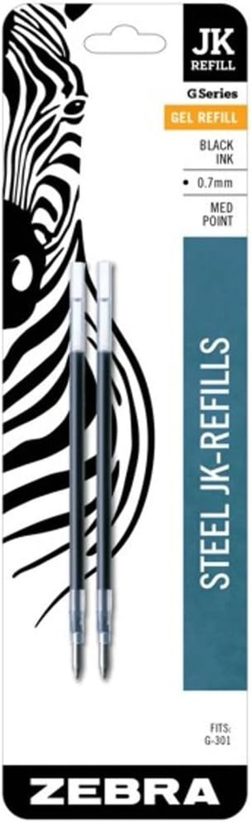 G-301 Stainless Steel Pen Jk-Refill, Medium Point, 0.7Mm, Black Ink, 2-Count (6