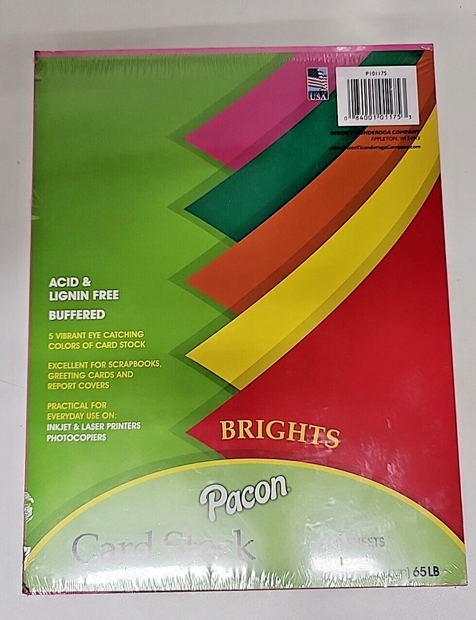 Pacon Card Stock Bright Assortment 5 Colors 8-1/2″ x 11″ 100 Sheets Laser & Ink