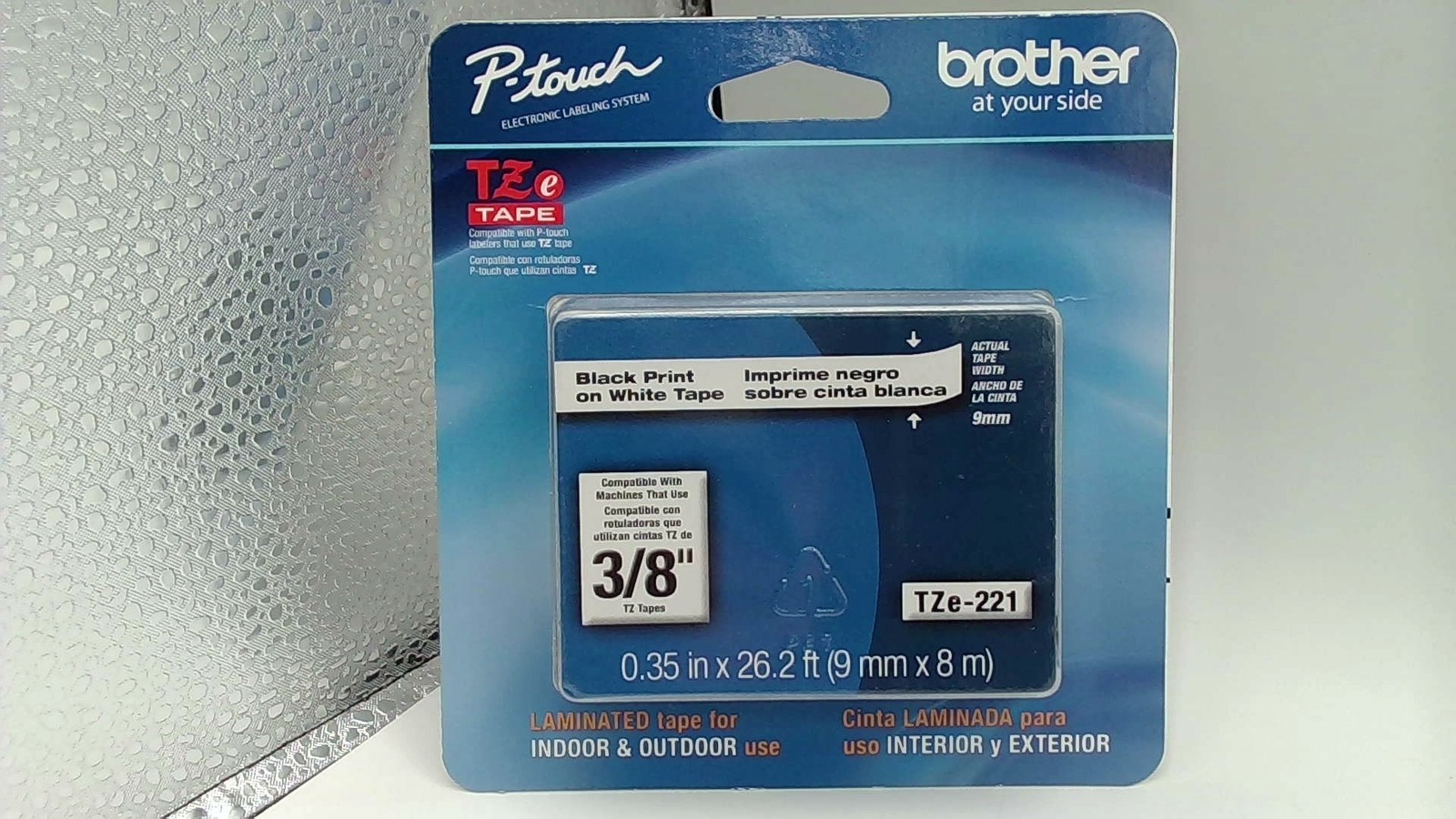 Brother P-Touch TZe-221 3/8 In Black Print On White Tape