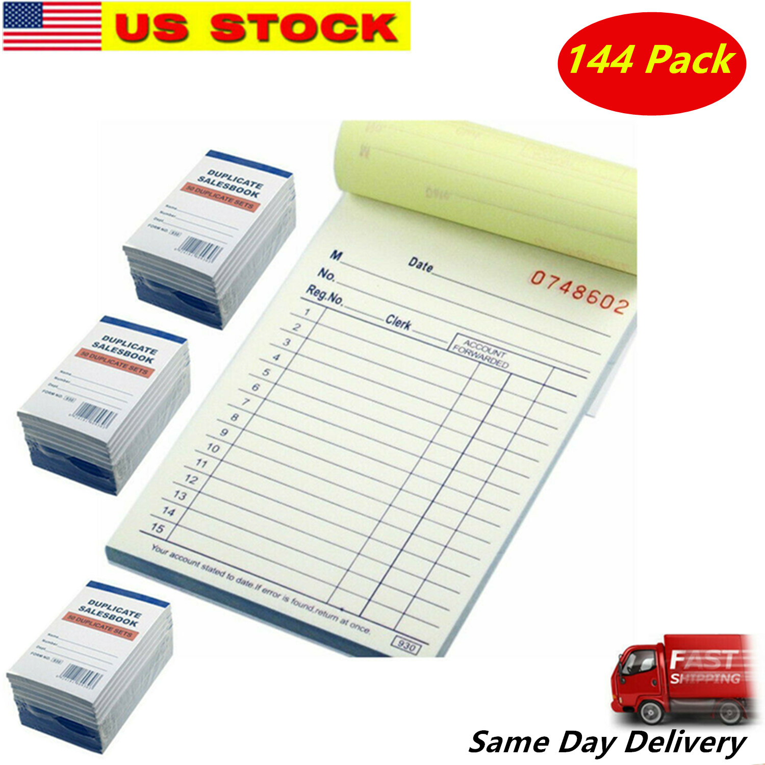 144 x Sales Book Order Receipt Invoice Carbon less 50 sets 3.5″x5.5″ US Seller