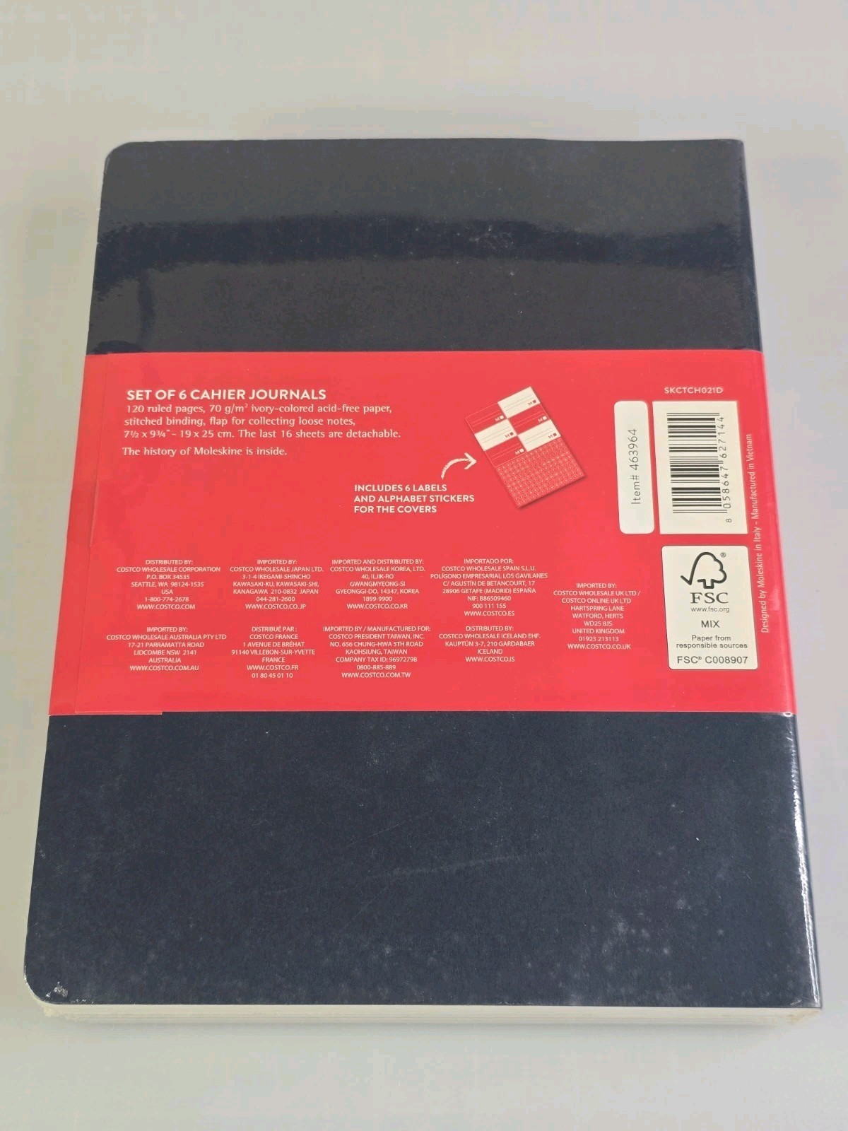 Moleskine 6 Cahier Journals 7-1/2″ X 9-3/4″ 120 Ruled Pages Stitched Binding NEW