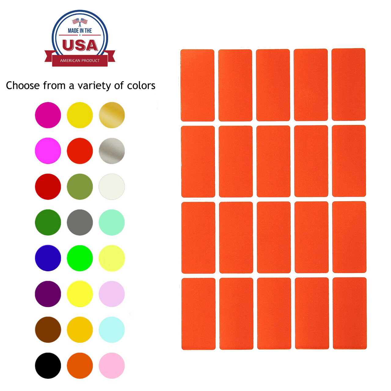 Rectangular Office Stickers 1.57 x 0.75 Inch Colored Code Folder File Labels