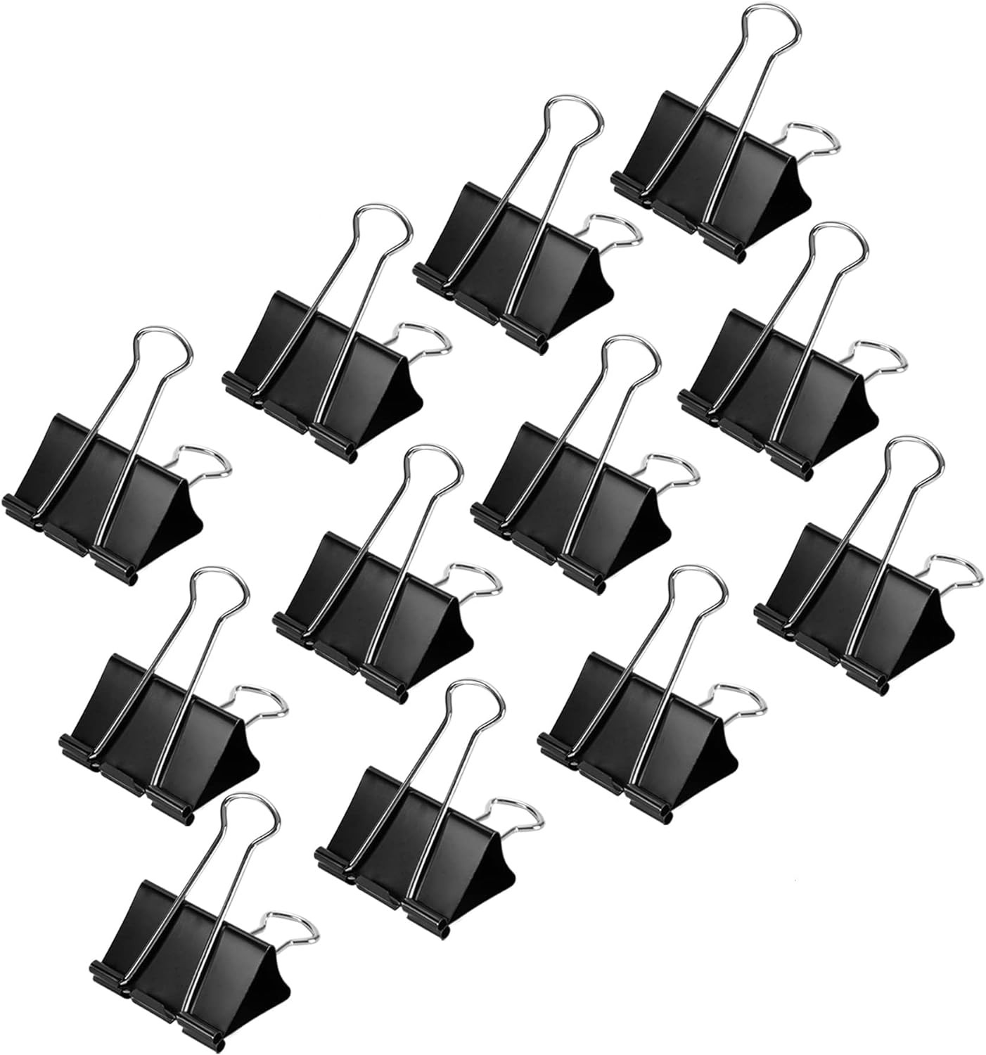 Sturdy Binder Clips for Office Use, 144 Count (12 Pack of 12), Reusable, Black