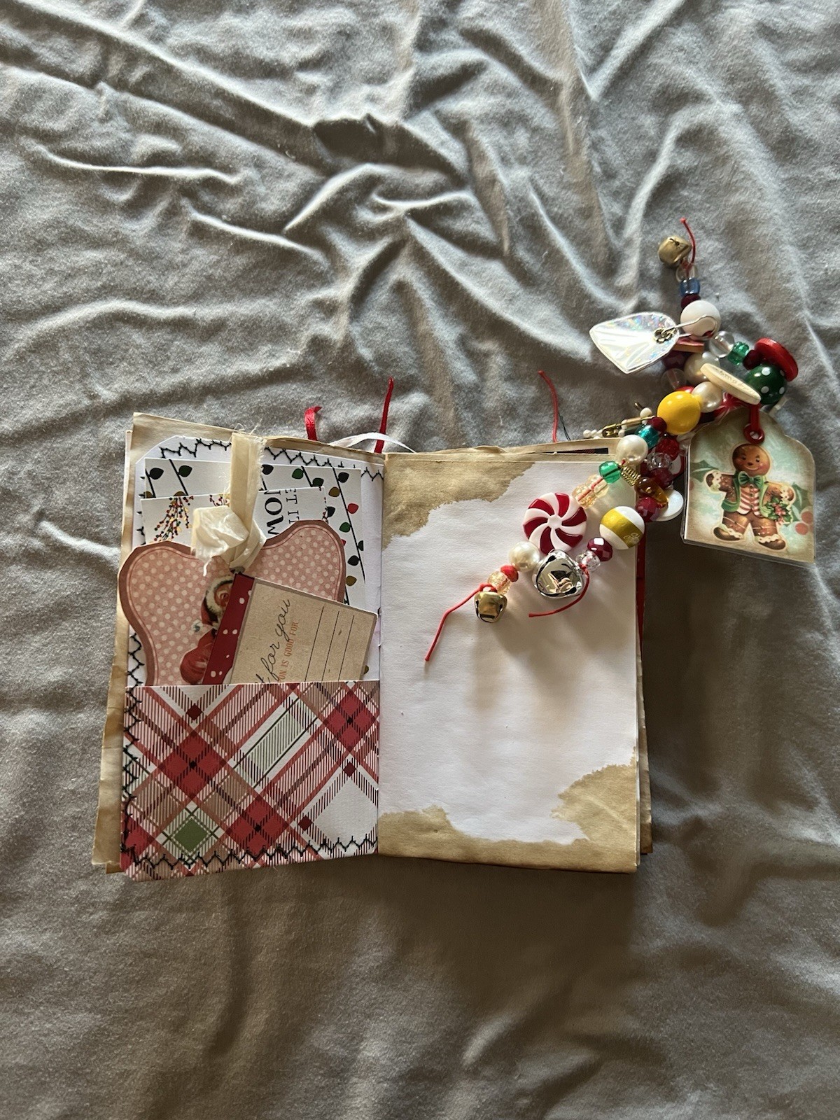 Greeting Card Christmas Journal With Charm