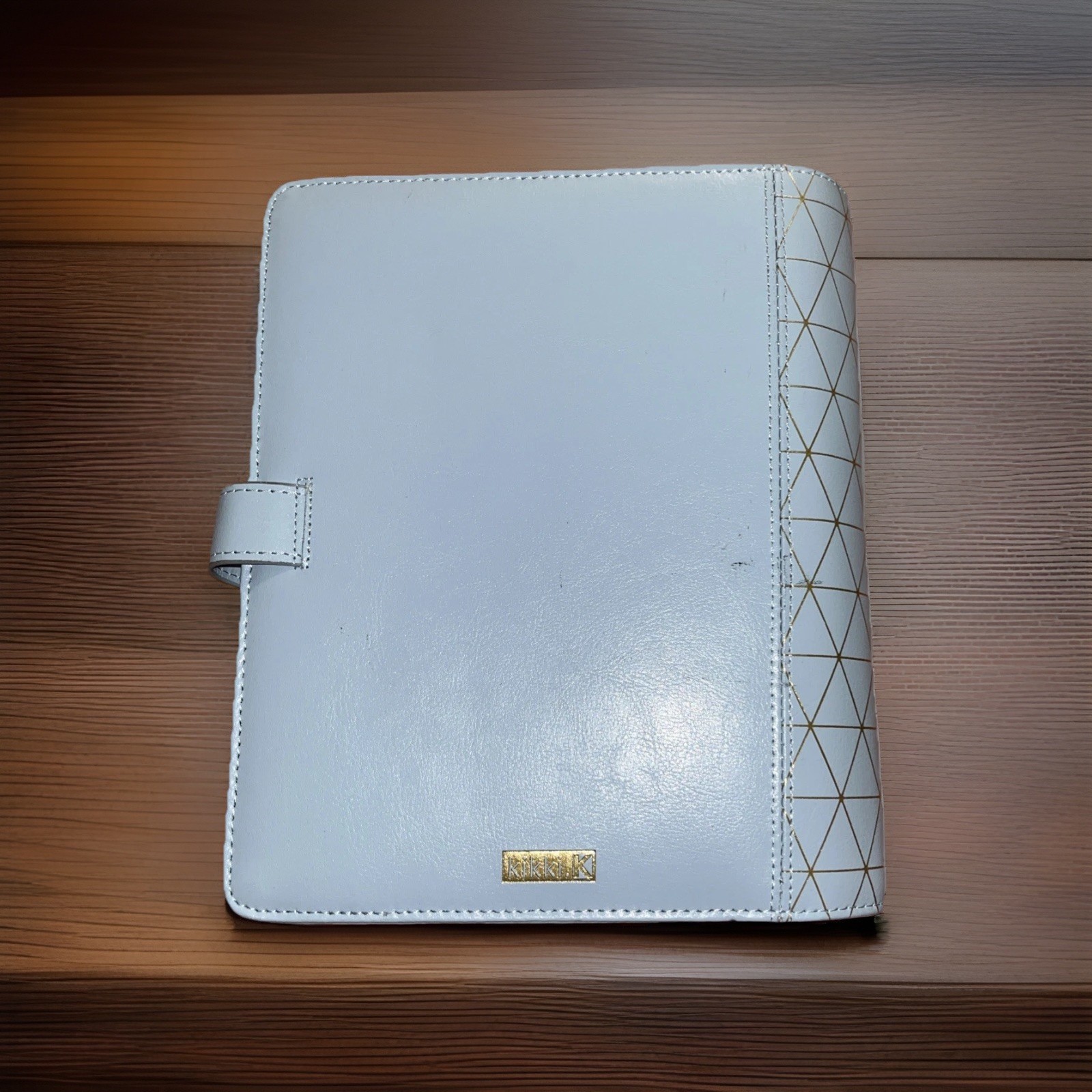 Kikki K Large A5 Blue & Gold Leather Planner Diary – Wellness