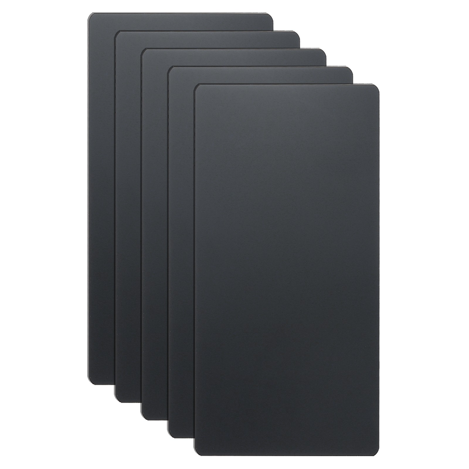 5pcs Metal Business Cards Blanks 3.9x2x0.02 Inch Titanium Laser Engrave Black
