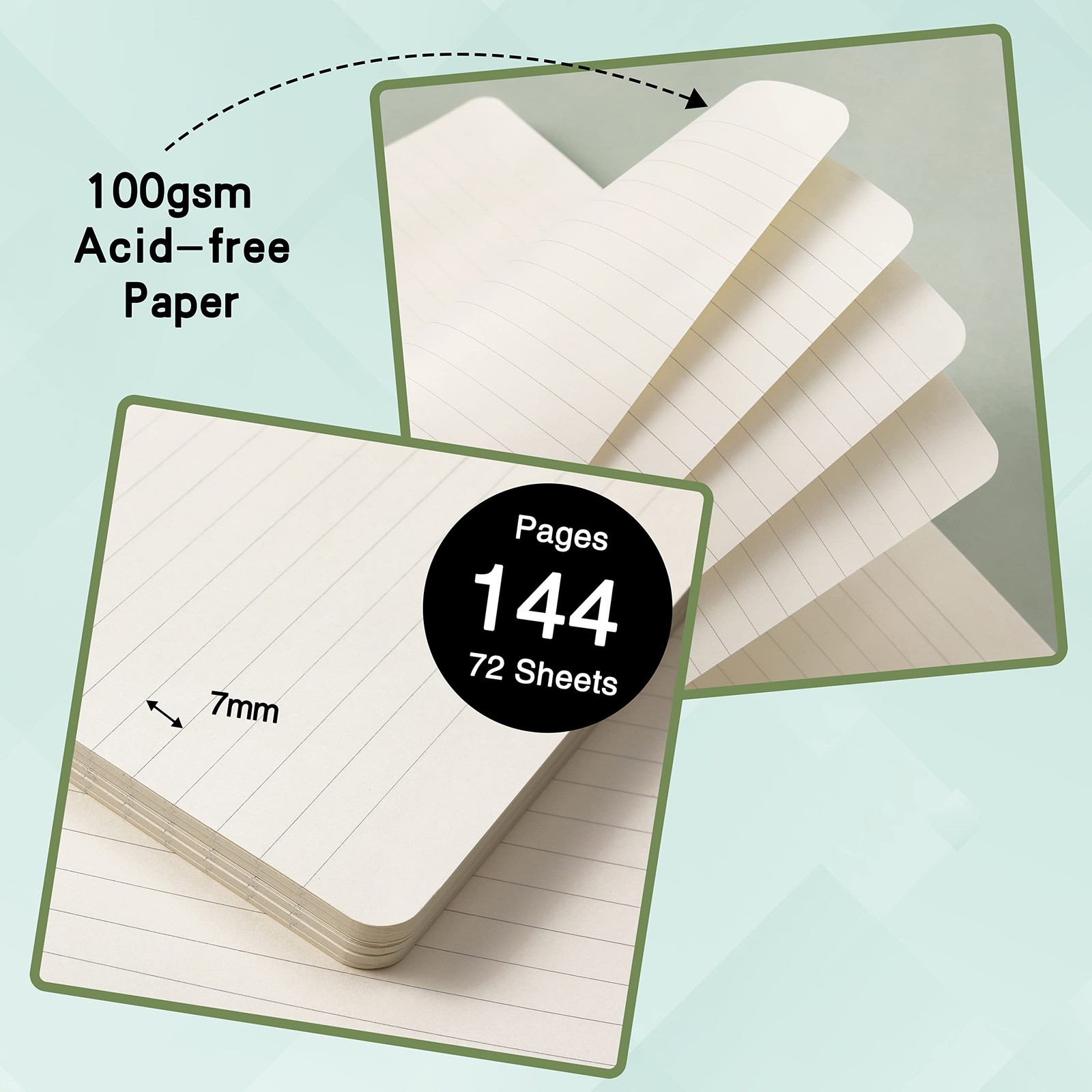 Ruled Notebook/Journal – Classic Lined Journal/Notebook 5.3 X 8.26 Hardcover