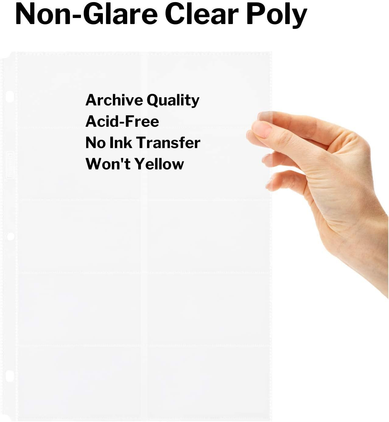 Business Card Holder Sleeves (10 Pack for 200 Cards), Heavyweight Plastic Sheet