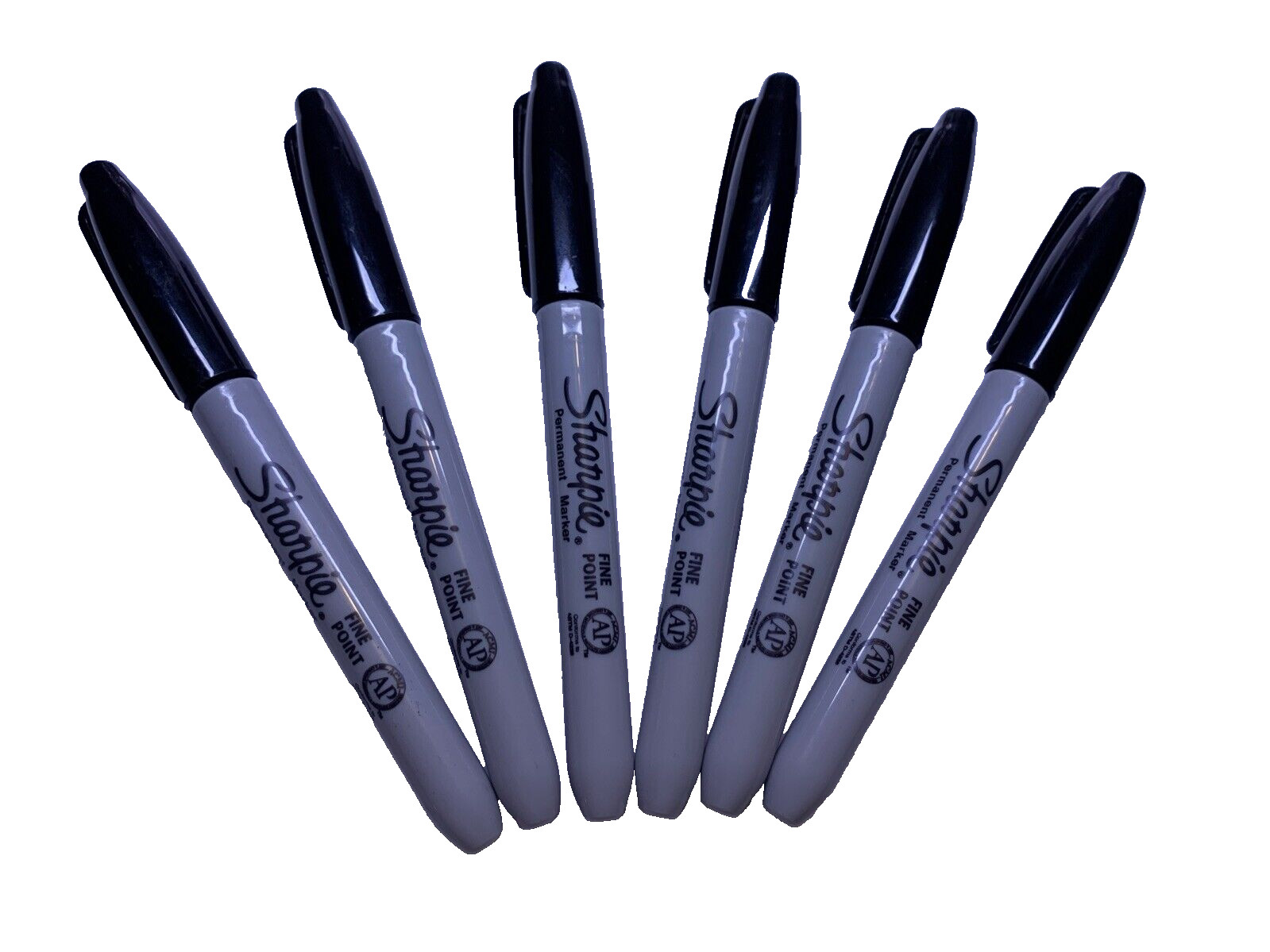 6 ) Count Sharpie Markers Fine Point Tip Black Permanent 30001 NWOB