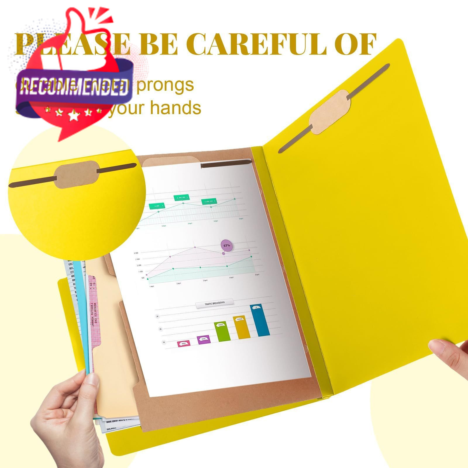 Skyygemm 12 Pack Classification Folders Letter Size Bulk with Divider and 2″…