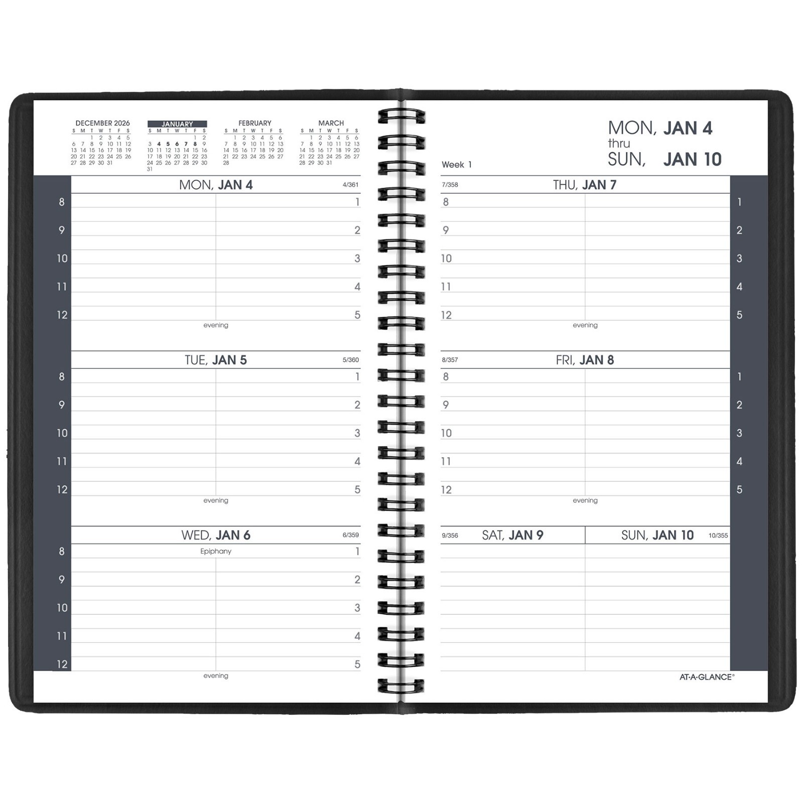 2026 At-A-Glance 70-075 Weekly Appointment Book 5 x 8″