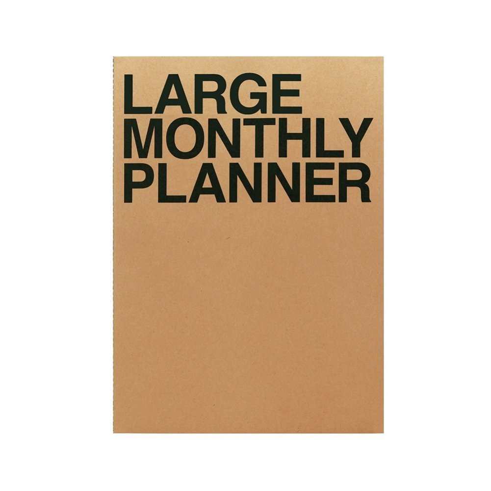 Large Monthly Planner Lays Flat Undated Year Round Flexible Cover Goal/Time