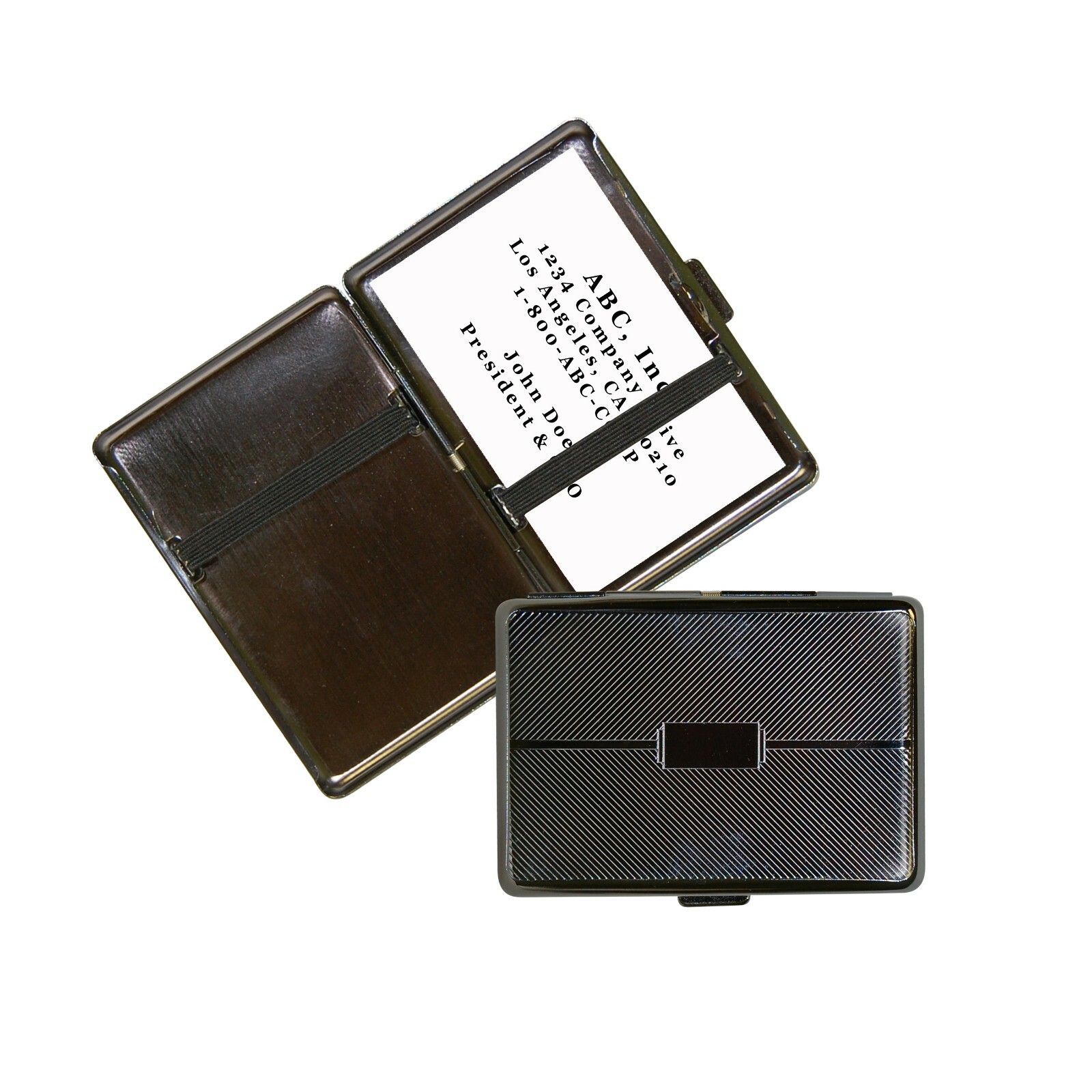 STYLISH RETRO 51 DOUBLE SIDED BUSINESS-ID-CREDIT CARD CASE GUN METAL FINISH NEW