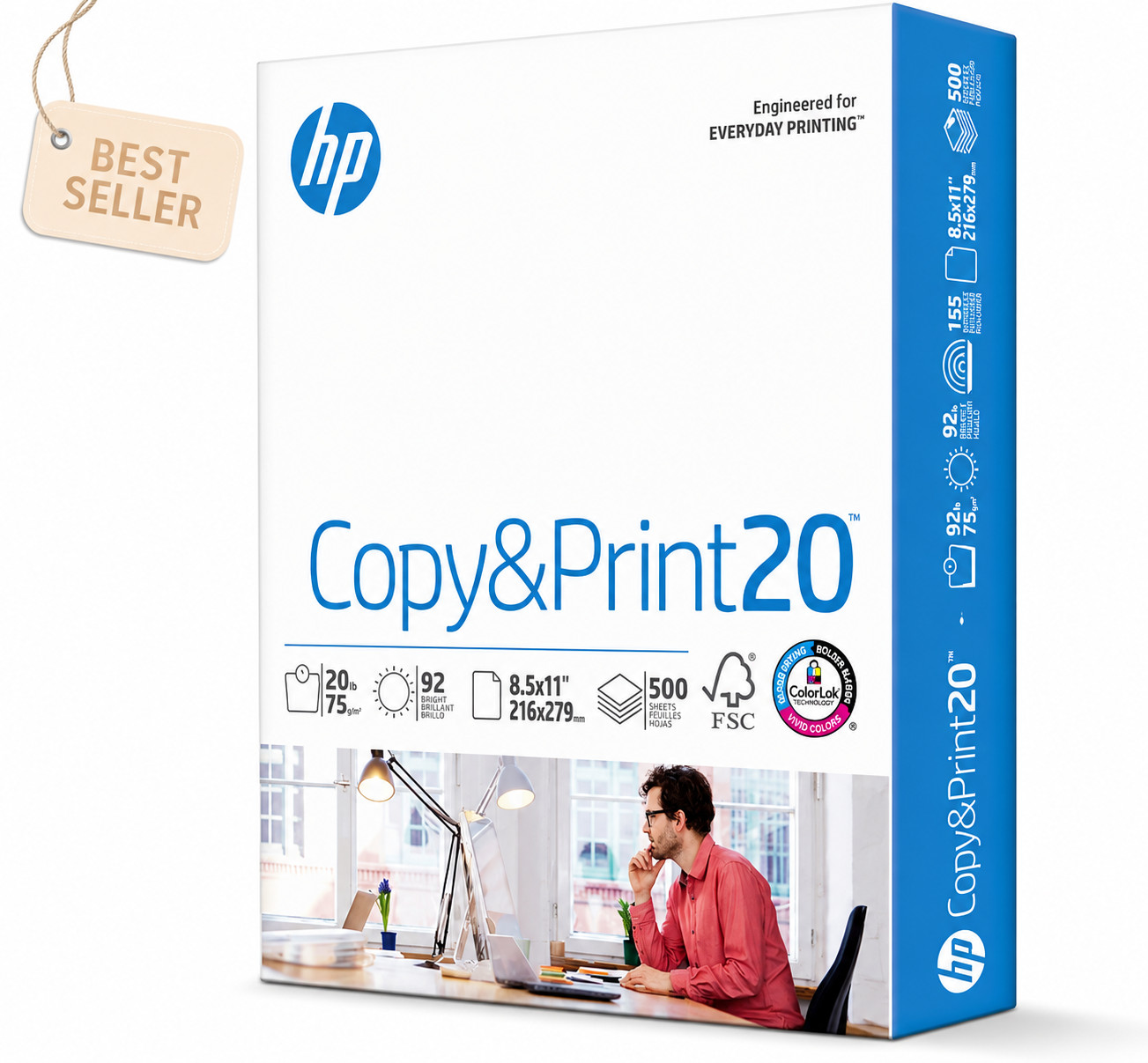 HP Printer Paper | 8.5 x 11 Paper | Copy &Print 20 lb | 1 Ream Case – 500 Sheets