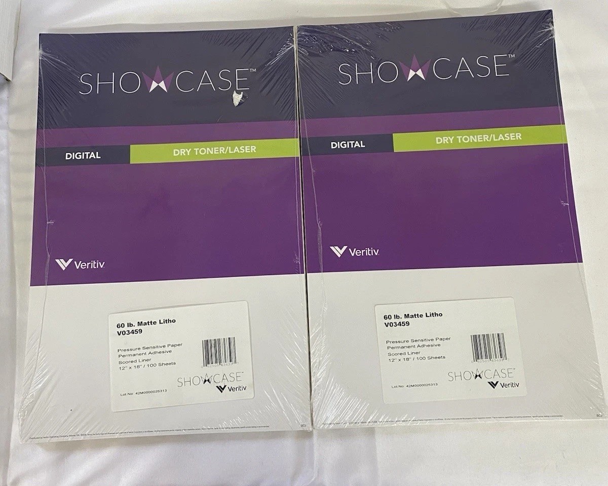 Showcase 60-lbs White Matte Litho Scored Pressure Sensitive Paper 12×18