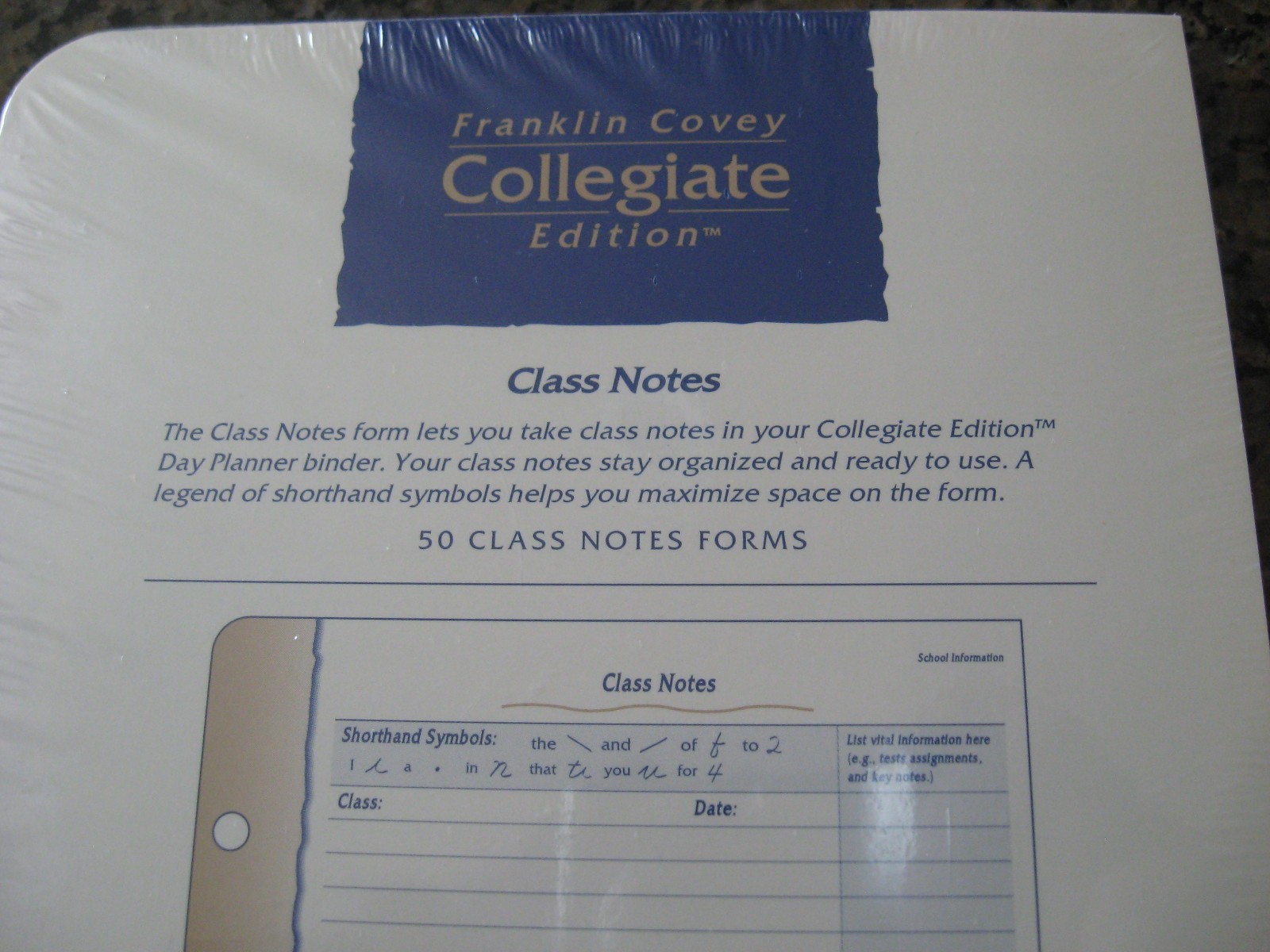 Vintage 90’s 1997 Franklin Covey Collegiate Edition 5×8″ Refill Note (50 Pages)