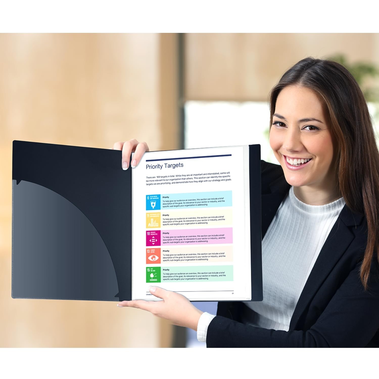 60-Pocket Presentation Binder, 120 Pages, 8.5×11 Organizer for Documents, Photos