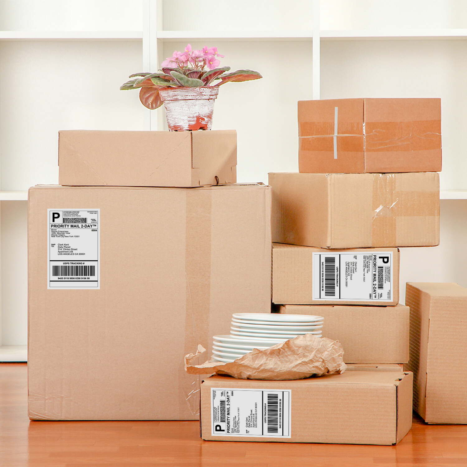Premium 1100 Shipping Labels 8.5×5.5 Half Sheet Adhesive 2 Per Sheet 1000 Koala