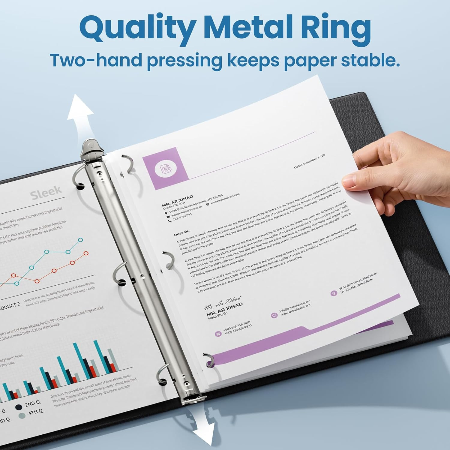 1/2 Inch Binders 3 Ring, Pvc-Free Clear View Half Inch Binders (Fits 8.5X11 Inch