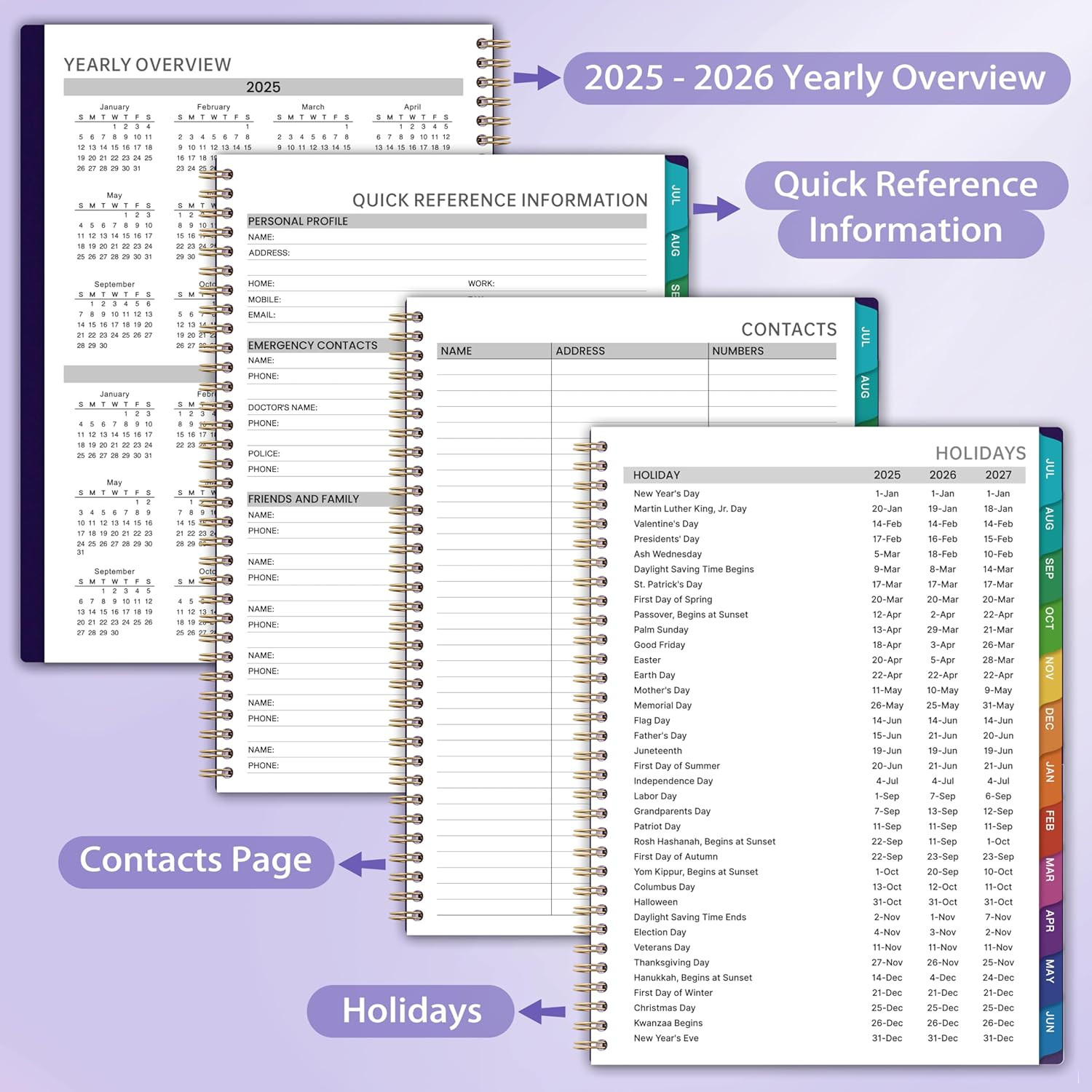 2025-2026 Appointment Book/Planner – 8.2″ X 10.9″, Daily Planner 2025-2026, Jul.