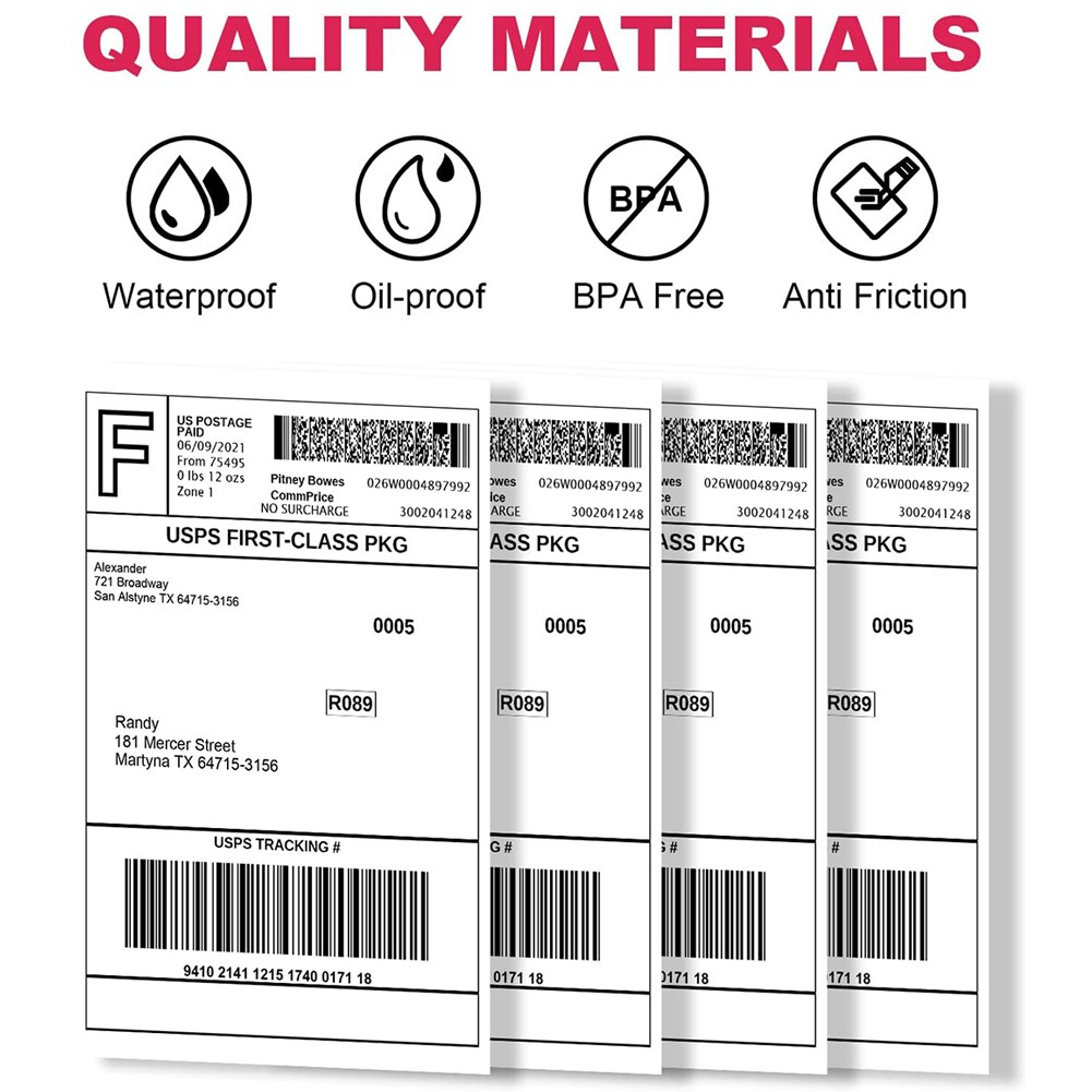 8 Roll 4″x6″ Direct Thermal Shipping Labels 220/Roll Compatible DYMO 4XL 1744907