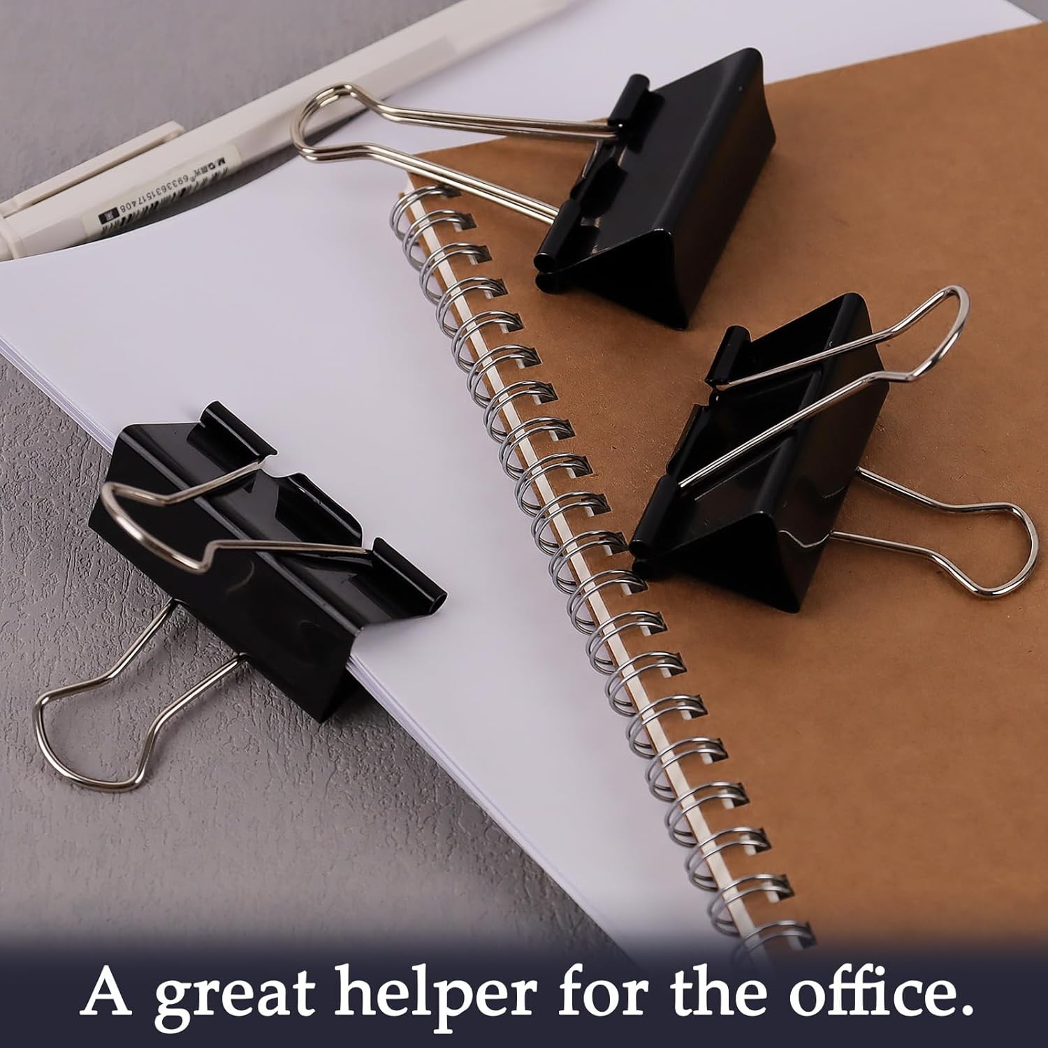 Extra Large Binder Clips 2 Inch, 36 Pack Black Heavy Duty Paper Clamps for Offic