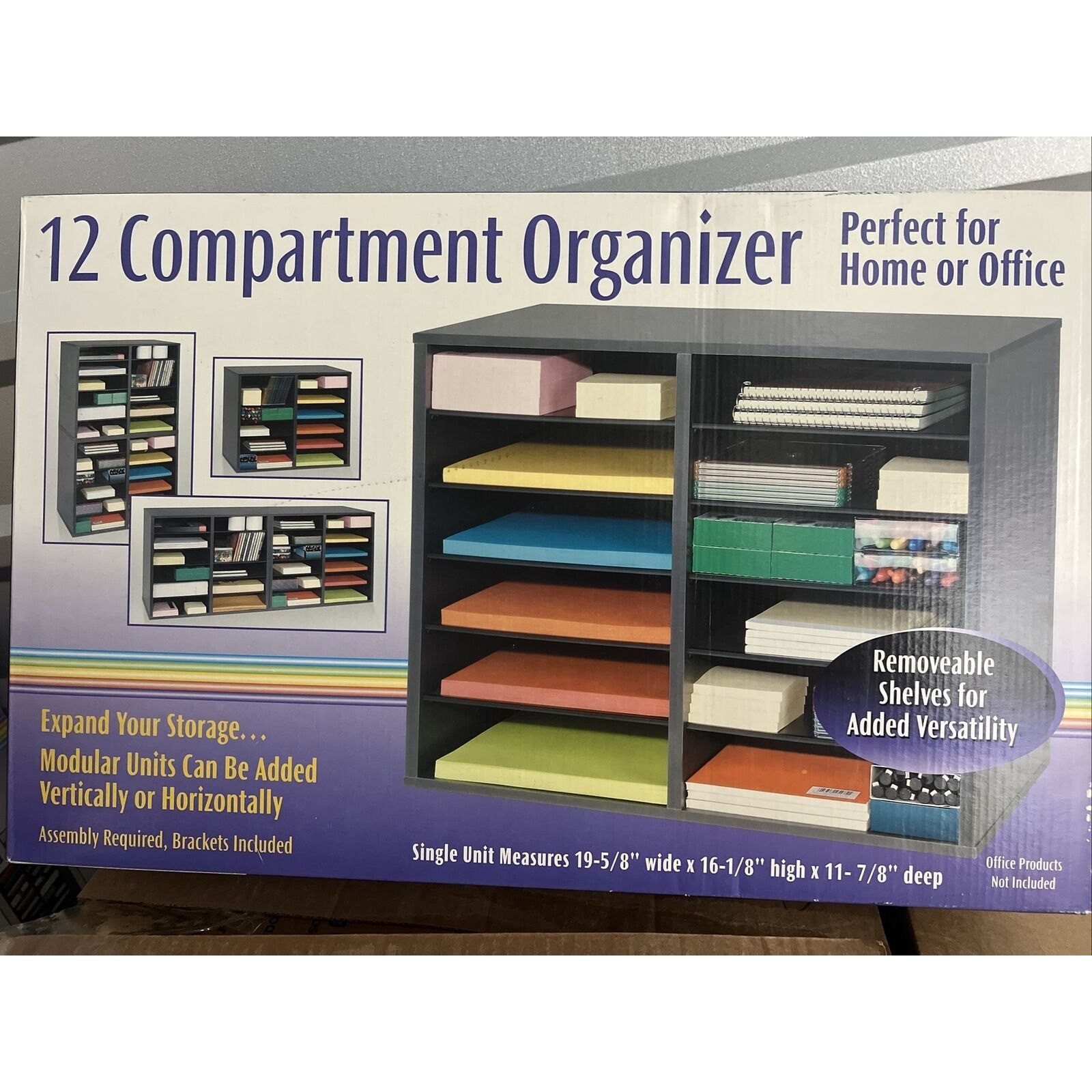 12 Compartment Paper Organizer Shelf Module Unit