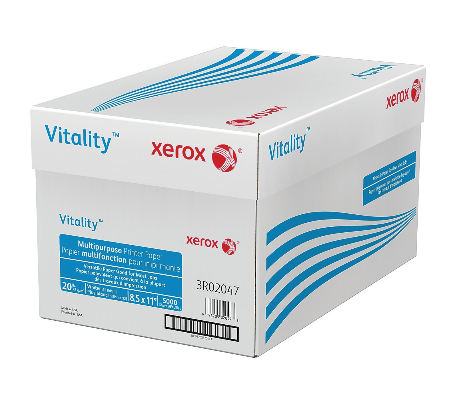 Xerox Vitality 8.5″ x 11″ Multi-use Printer Copy Paper 20 lbs 92 Brightness 5000