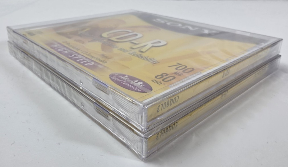 Sony CD-R 700MB 80min 48x High Speed Recordable Lot of 2 New Sealed