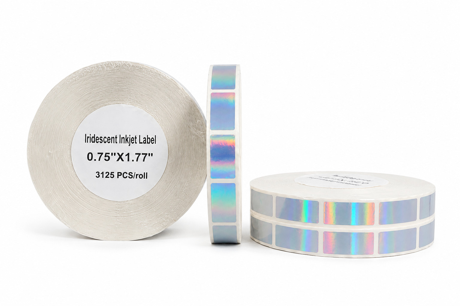 Holographic silver 3ml vial 0.75″ x 1.77″ Roll Epson C6000 C6500 Product Labels
