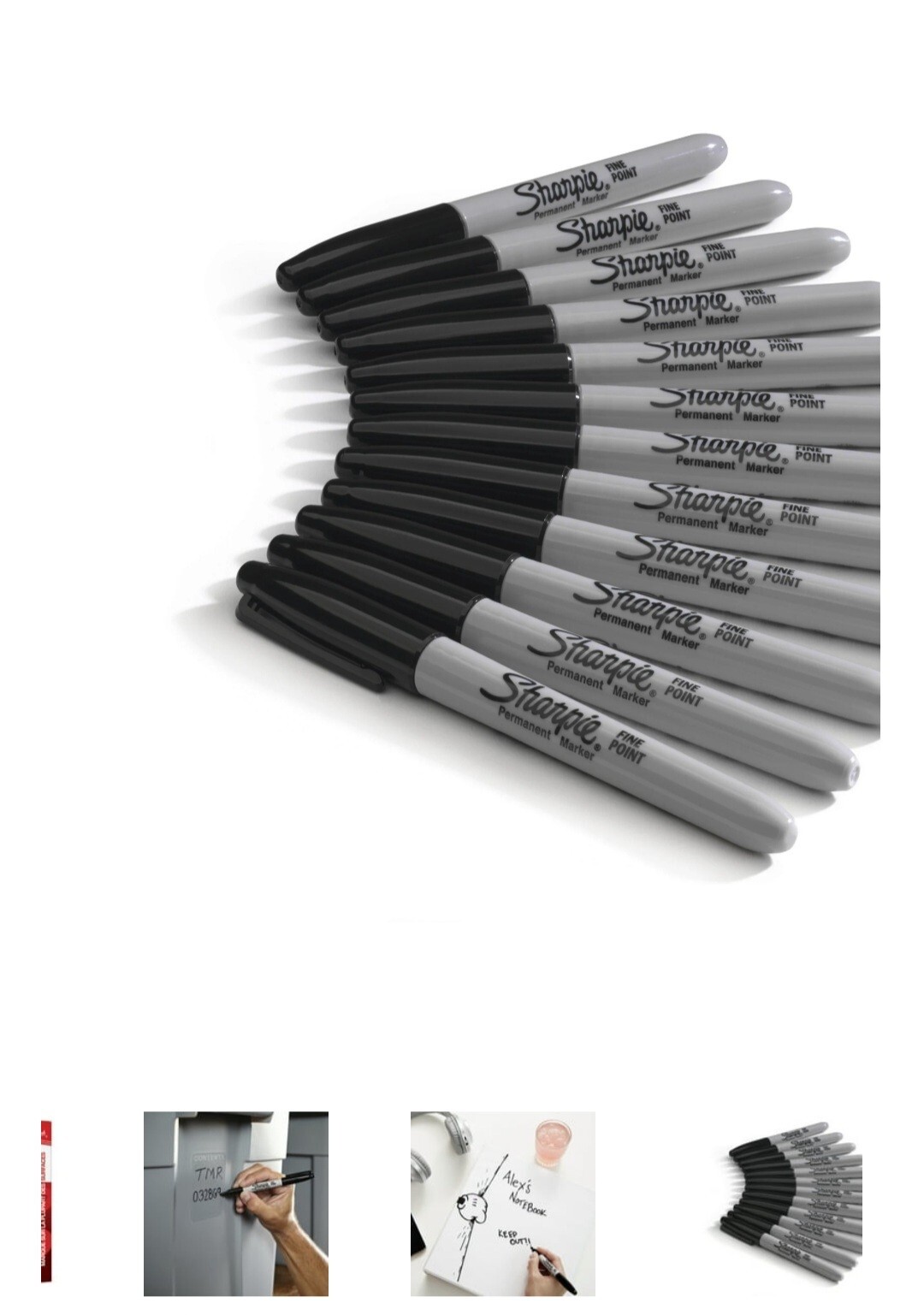 Sharpie Permanent Markers Bulk Set, Fine Tip 36 Count (Pack of 1), Black