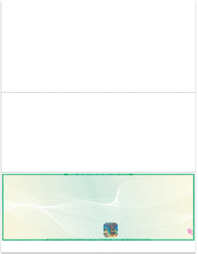 Blank Check Paper, Premium High-Security with Hologram & 22 Security Features