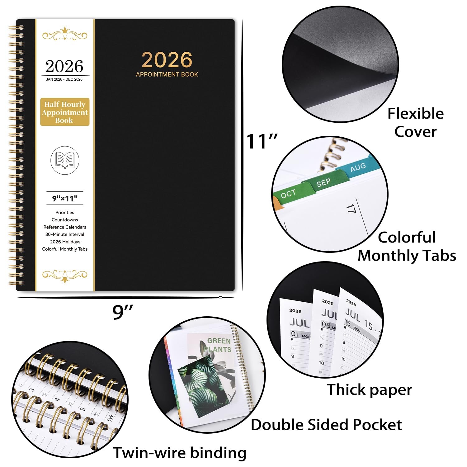 2026 Appointment Book/Planner – 2026 Planner Large 9″ x 11″, Jan 2026 – Dec 202