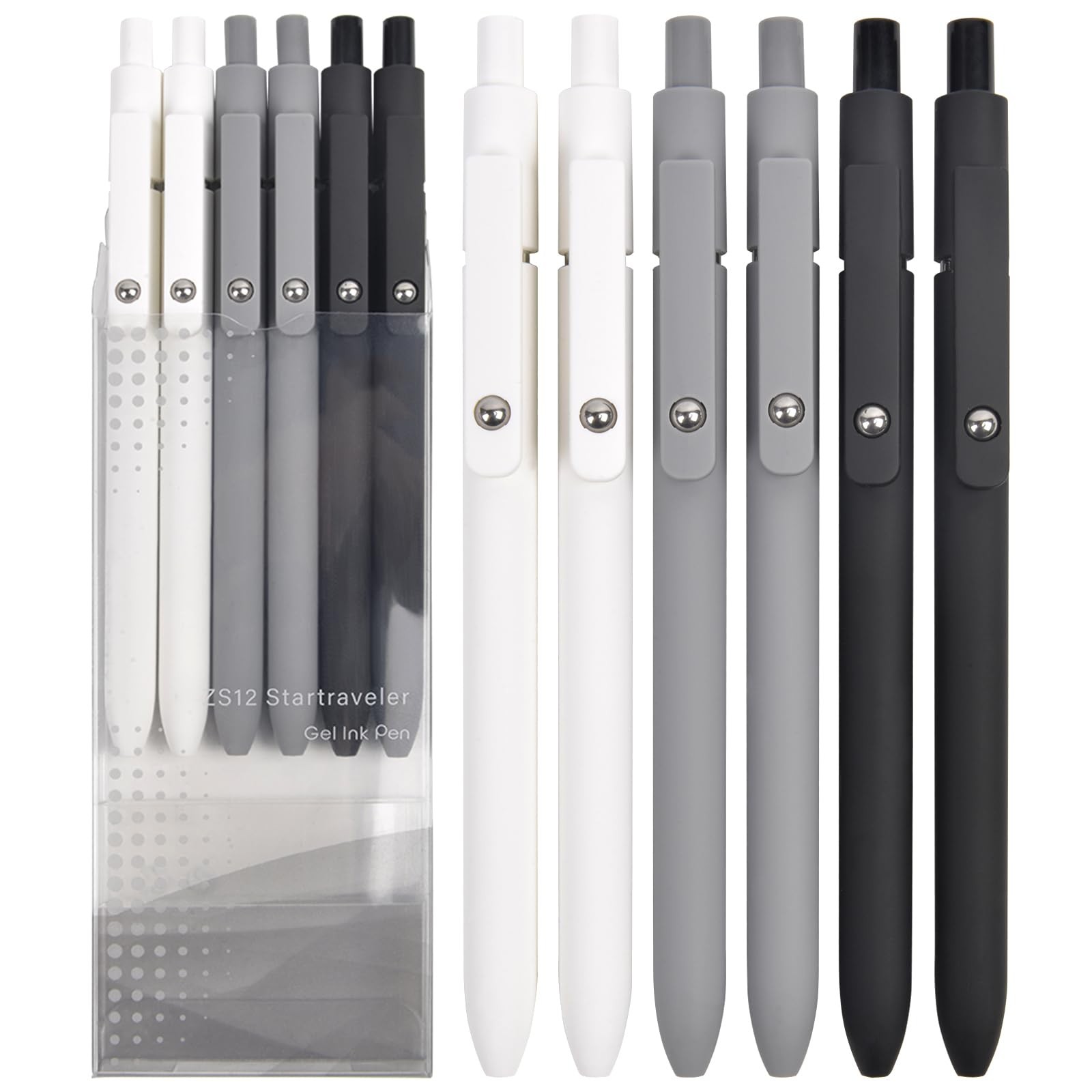 Gel Pens School Office Supplies – 6 Pcs 0.5mm Cute Ink Ballpoint with 10 Refi…
