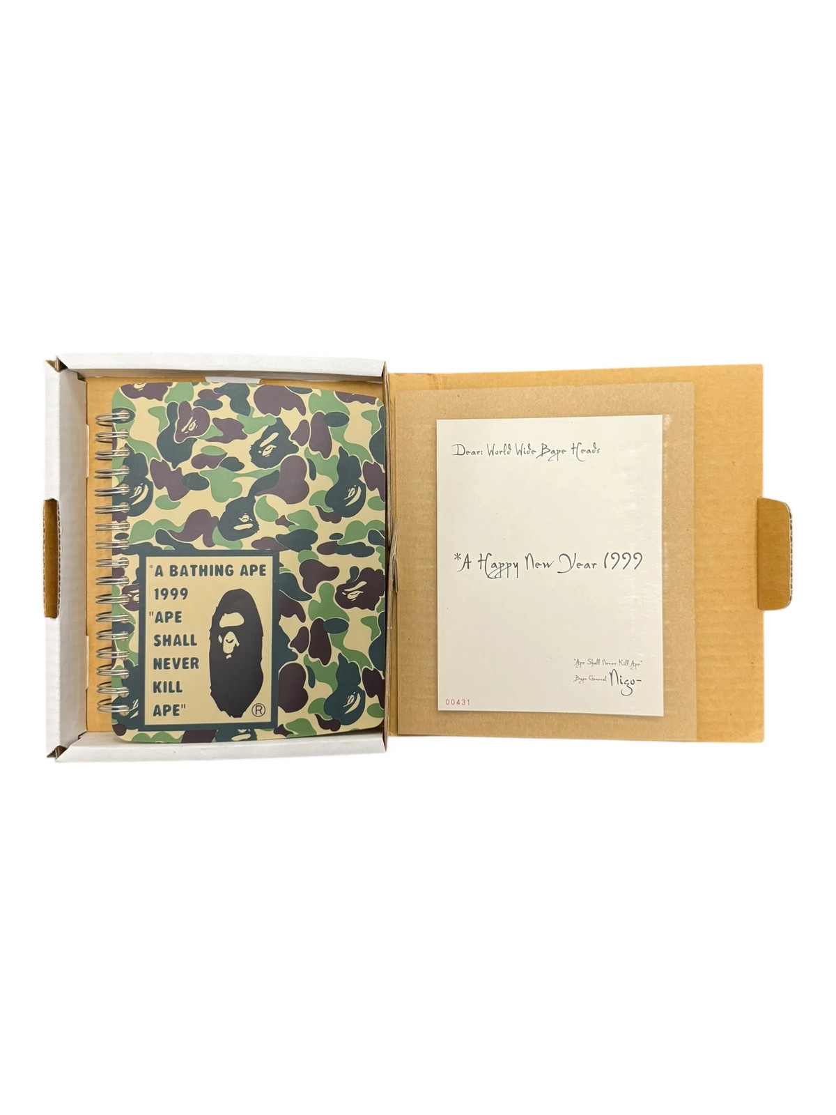 Bape 1999 Dear Worldwide Bape Heads Happy New Year Organizer & Note From Nigo