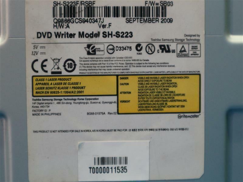 Samsung SH-S223 SHS223 DVD Writer 30 Days Warranty Expedited Shipping