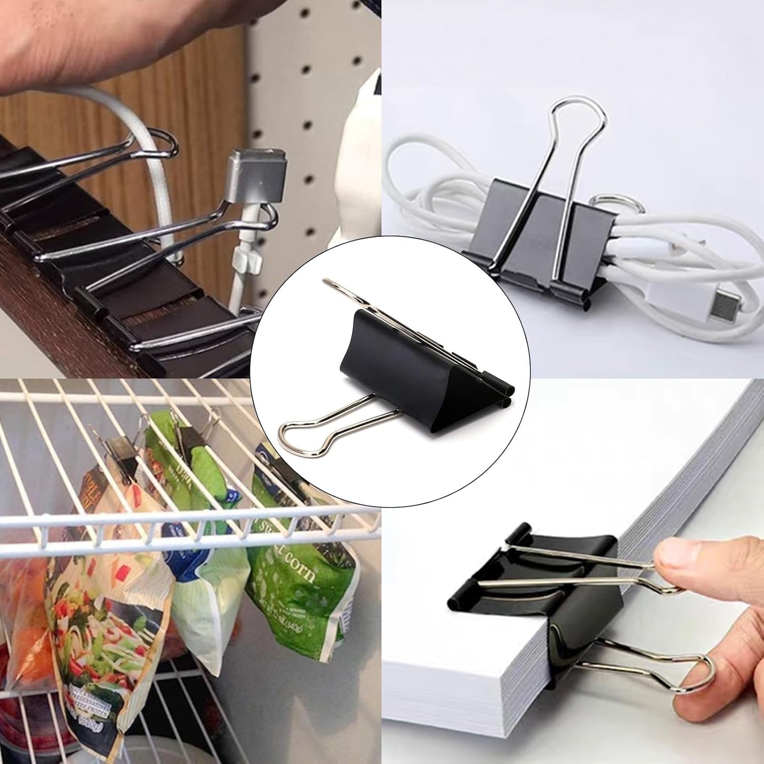 Extra Large 2.4 Inch Binder Clips – 60 Pack of Durable Black Paper Clamps
