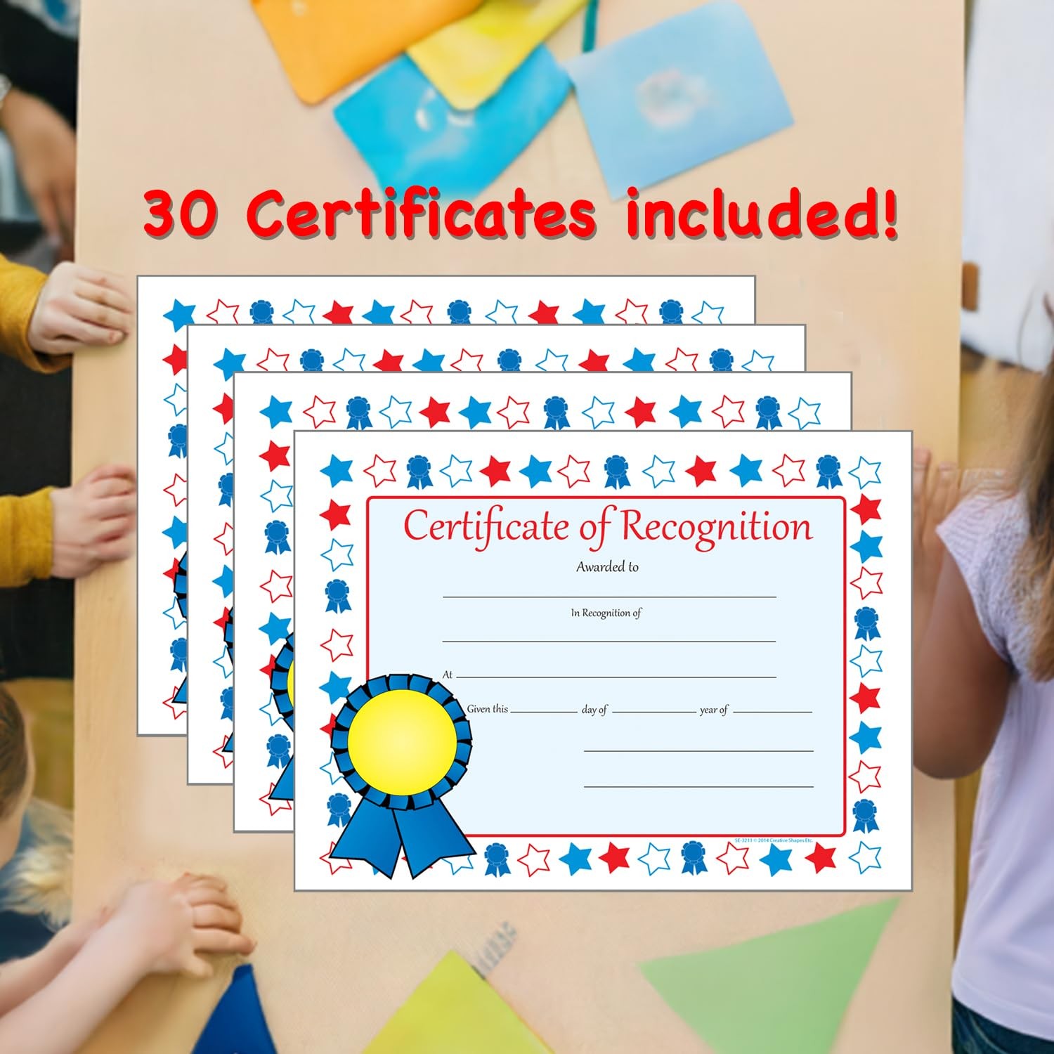 SHAPES ETC. 30pcs Certificate of Recognition Certificates 11inx8.5in Colorful…