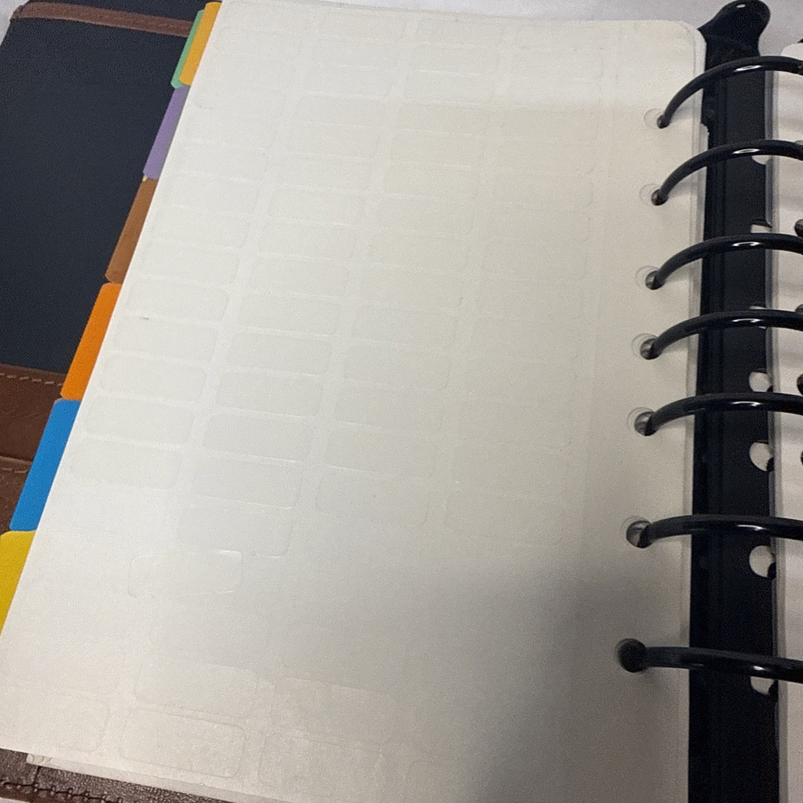 VTG 90’s Day-Timer Camel Tan Leather Binder Planner Inserts Stickers Labels 9.5”