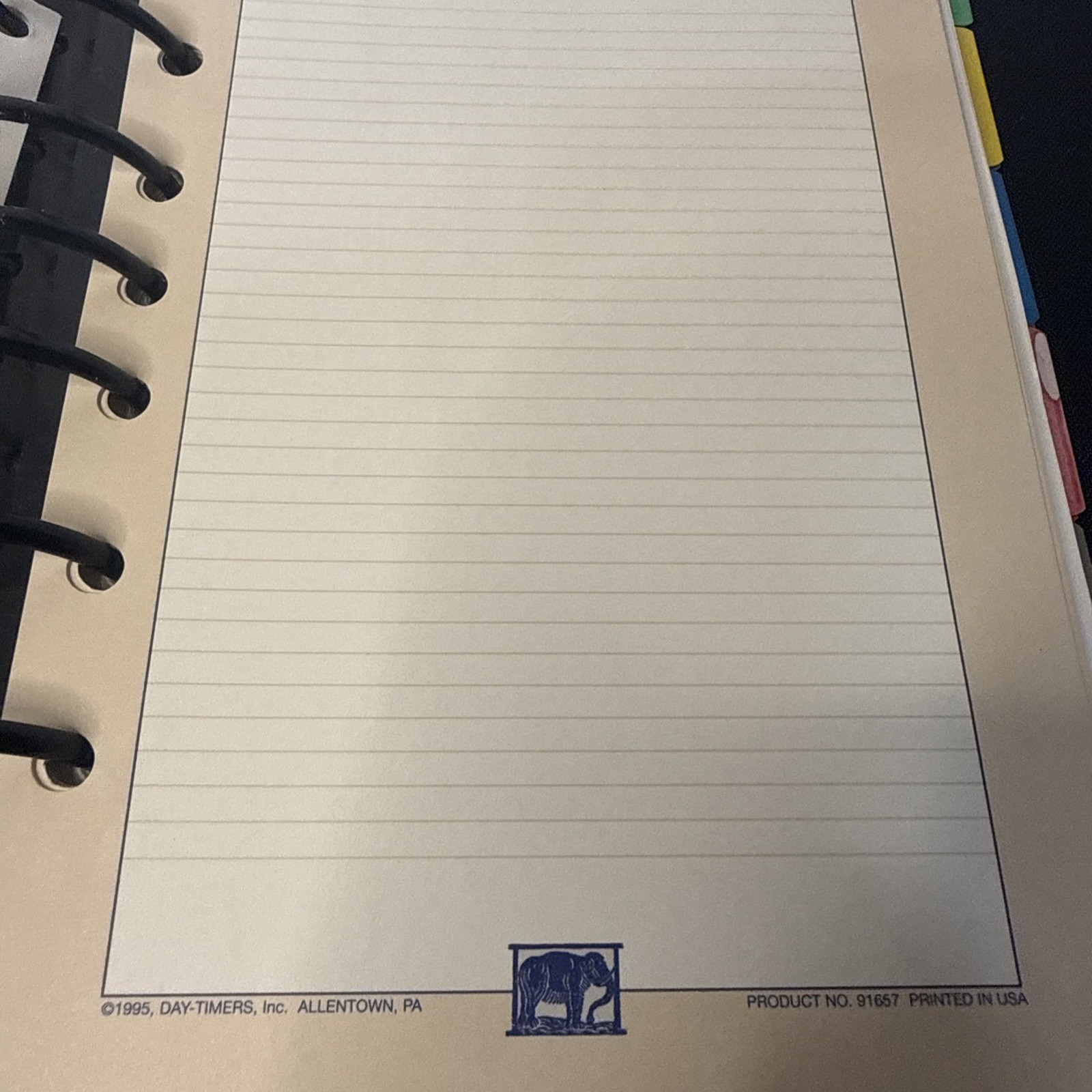 VTG 90’s Day-Timer Camel Tan Leather Binder Planner Inserts Stickers Labels 9.5”